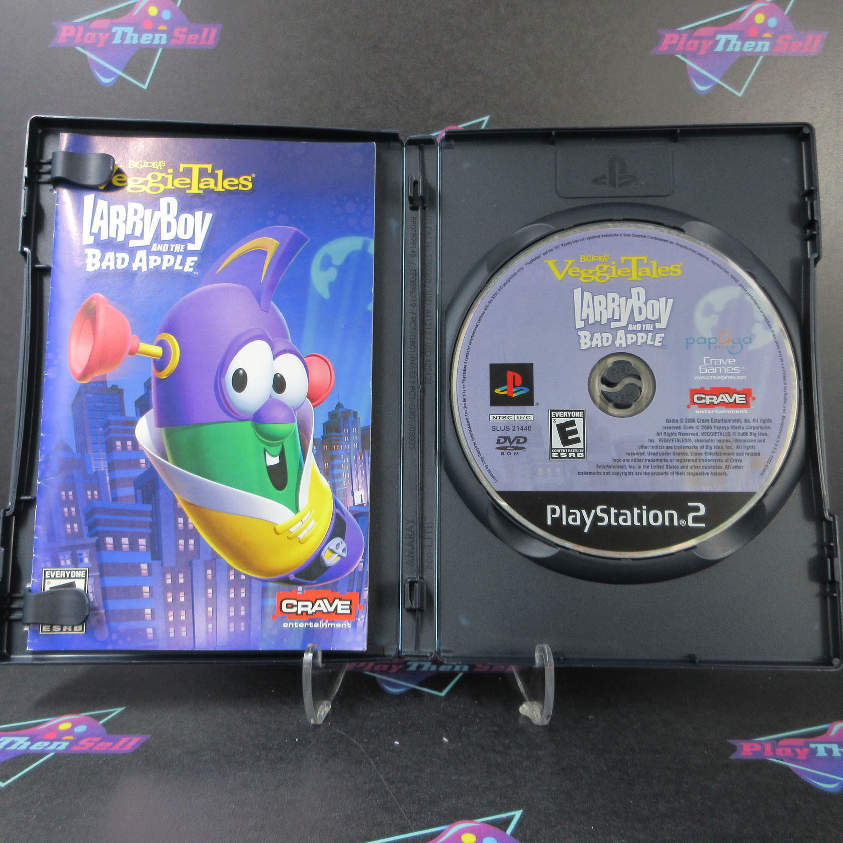 Veggietales Larry Boy and the Bad Apple PS2 PlayStation 2 AD Complete CIB - Very Good