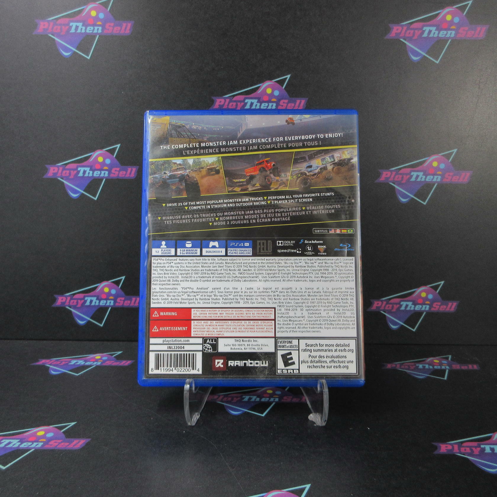 Monster Jam Steel Titans PS4 PlayStation 4 AD Complete CIB - Very Good