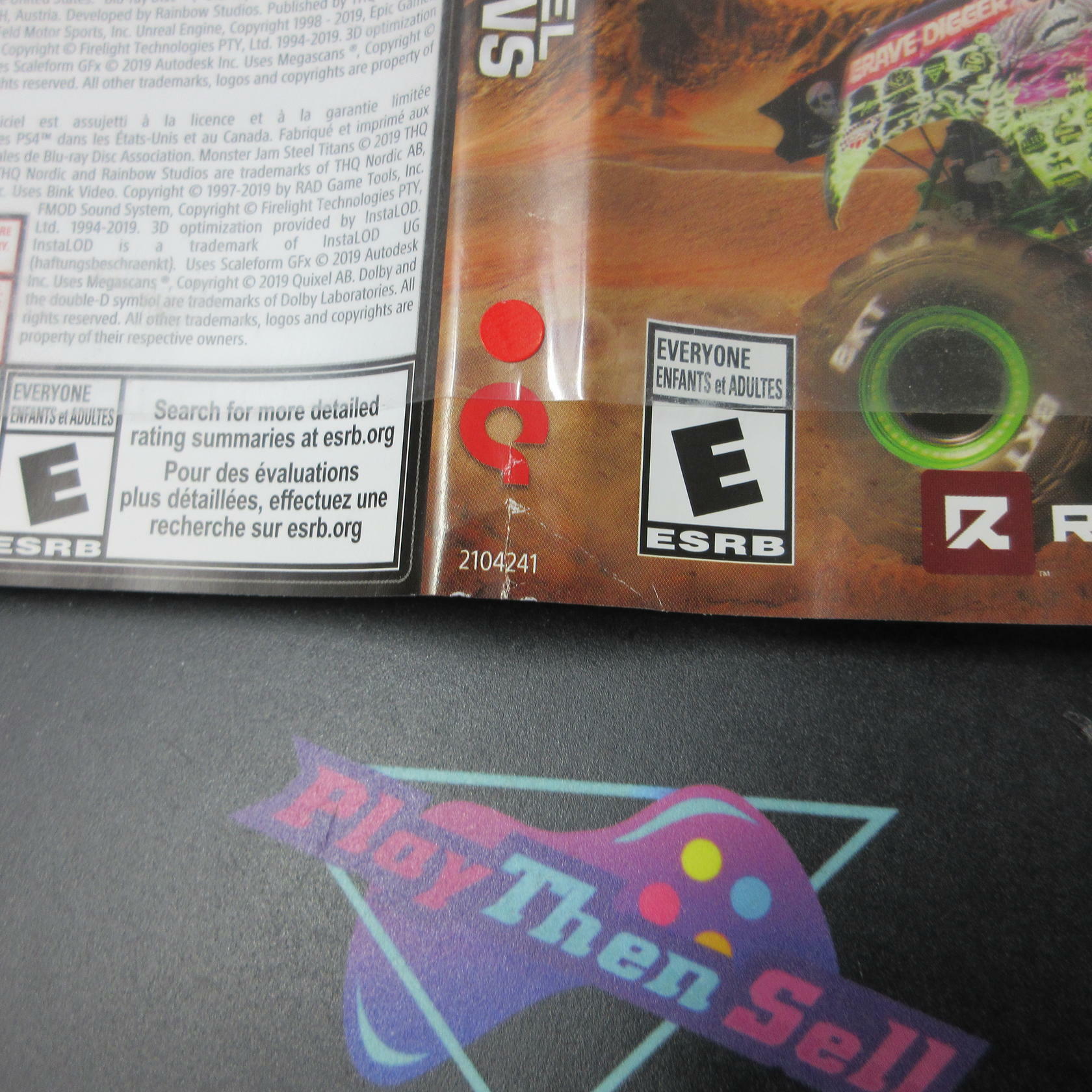 Monster Jam Steel Titans PS4 PlayStation 4 AD Complete CIB - Very Good