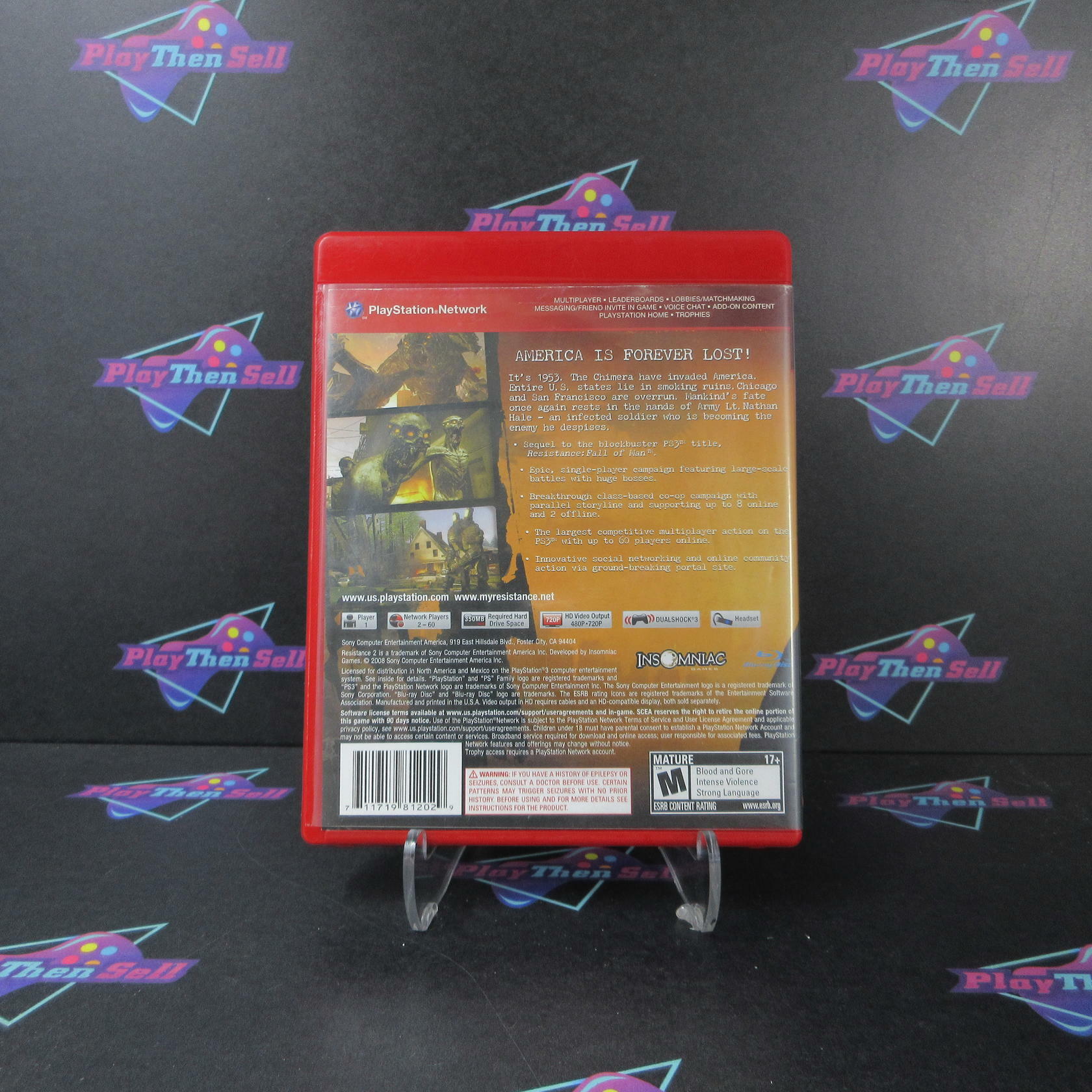 Resistance 2 GH PS3 PlayStation 3 AD Complete CIB - Very Good