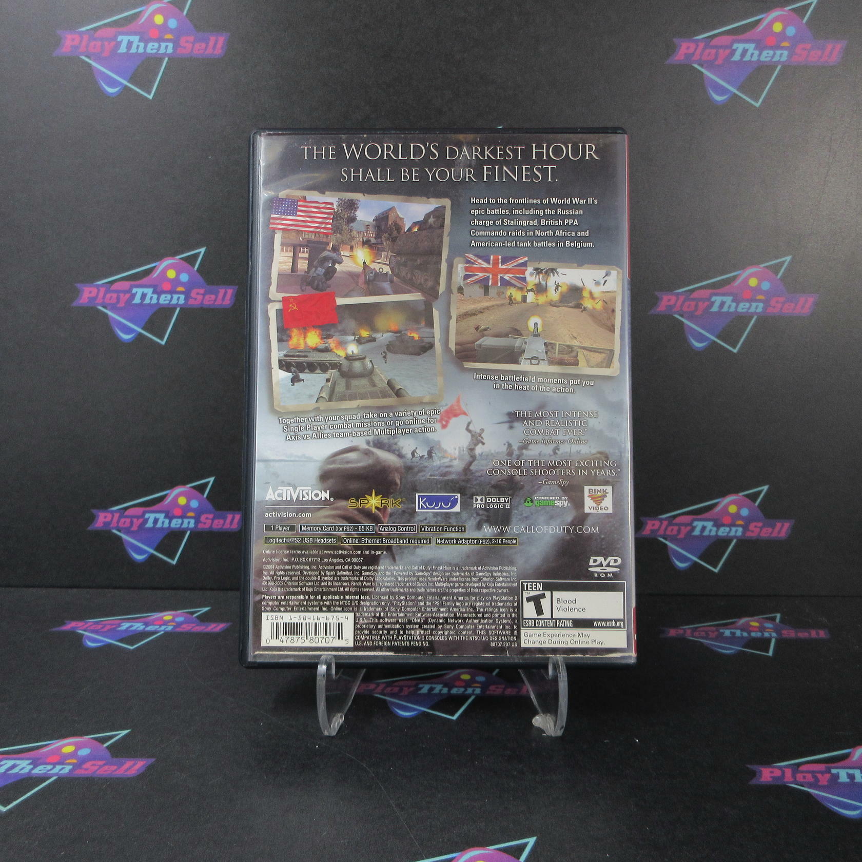Call of Duty Finest Hour GH PS2 PlayStation 2 AD Complete CIB - Very Good