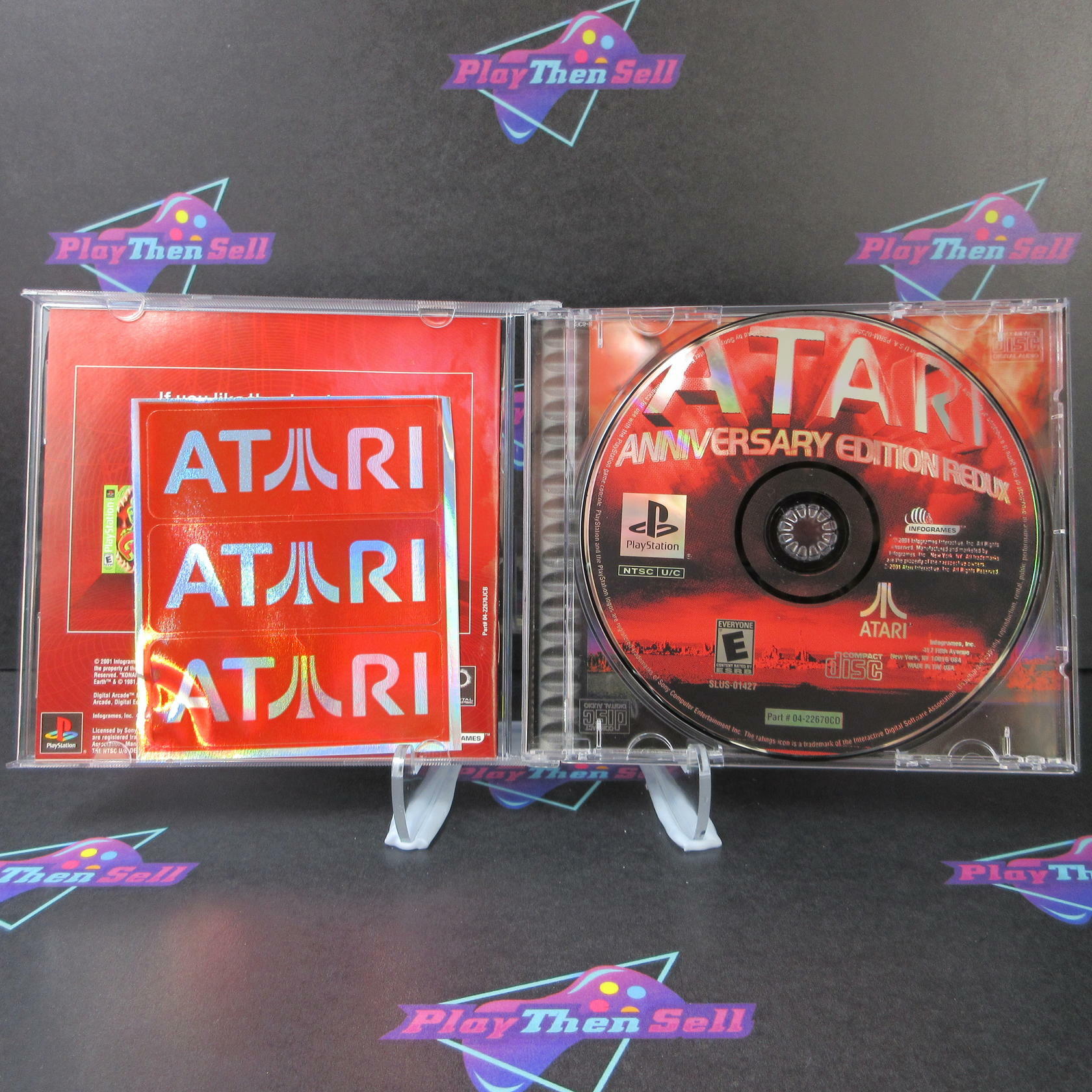 Atari Anniversary Edition Redux PS1 PlayStation 1 + Stickers - Like New