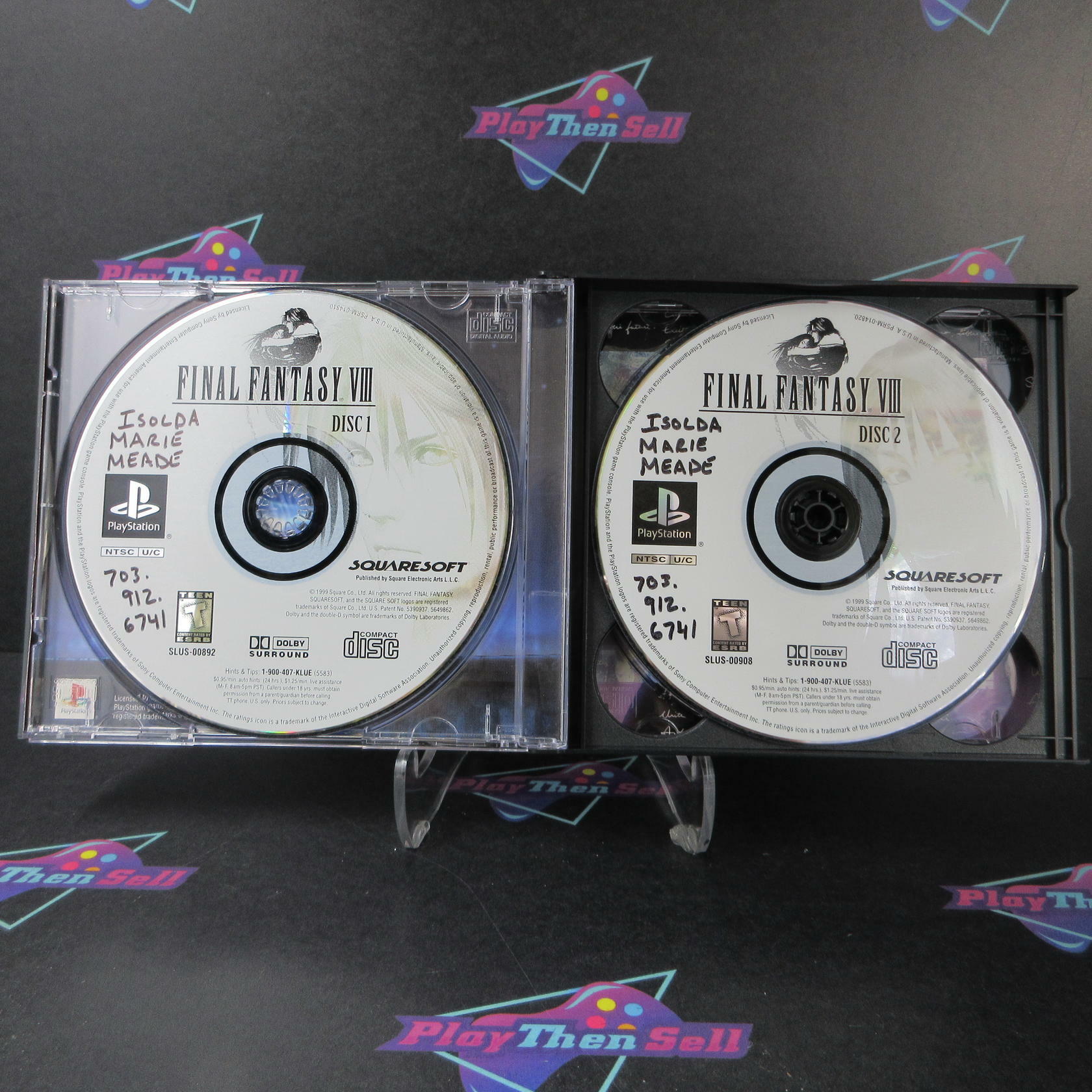 Final Fantasy VIII PS1 PlayStation 1 Black Label DD/MD Complete CIB - Very Good