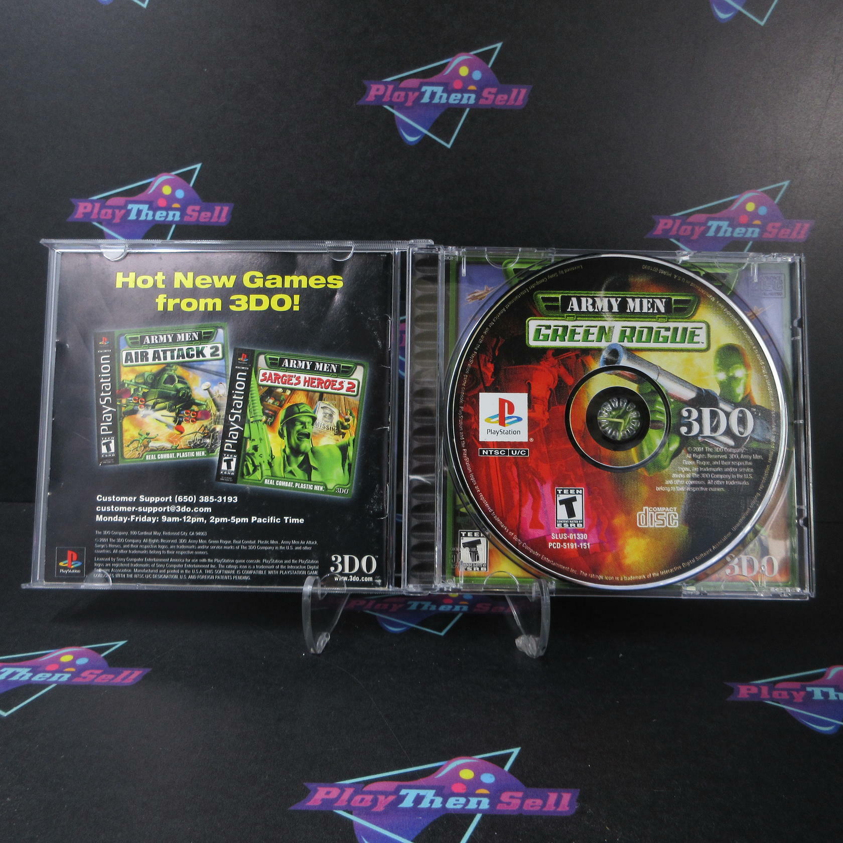 Army Men Green Rogue PS1 PlayStation 1 MD Complete CIB - Very Good