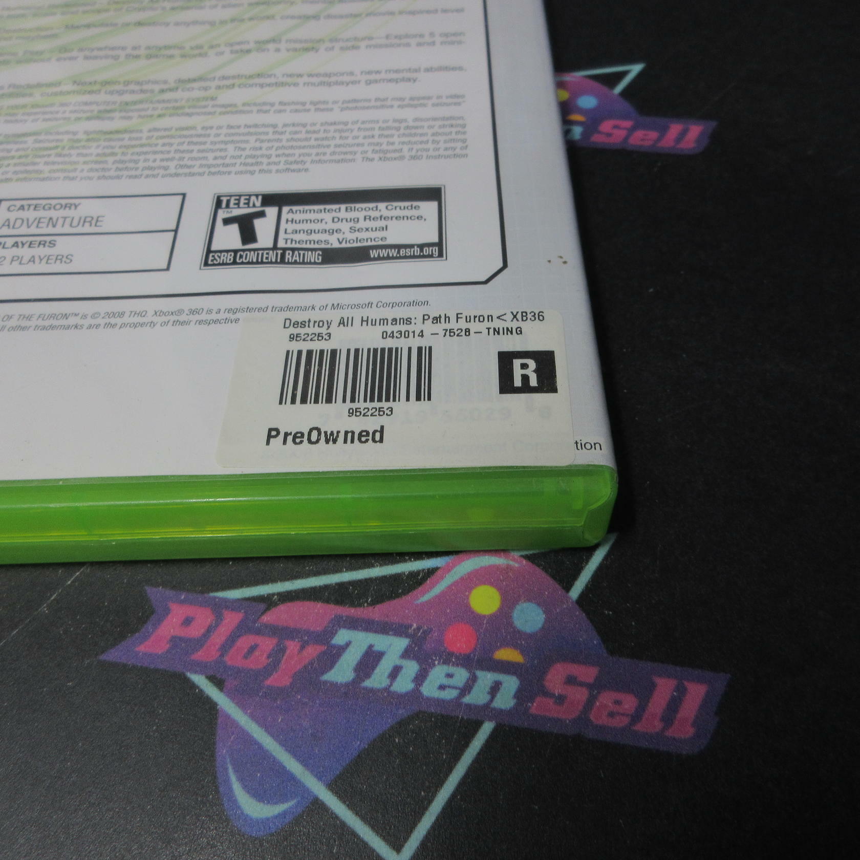 Destroy All Humans Path of the Furon Rental Art Xbox 360 AD/NM - Very Good