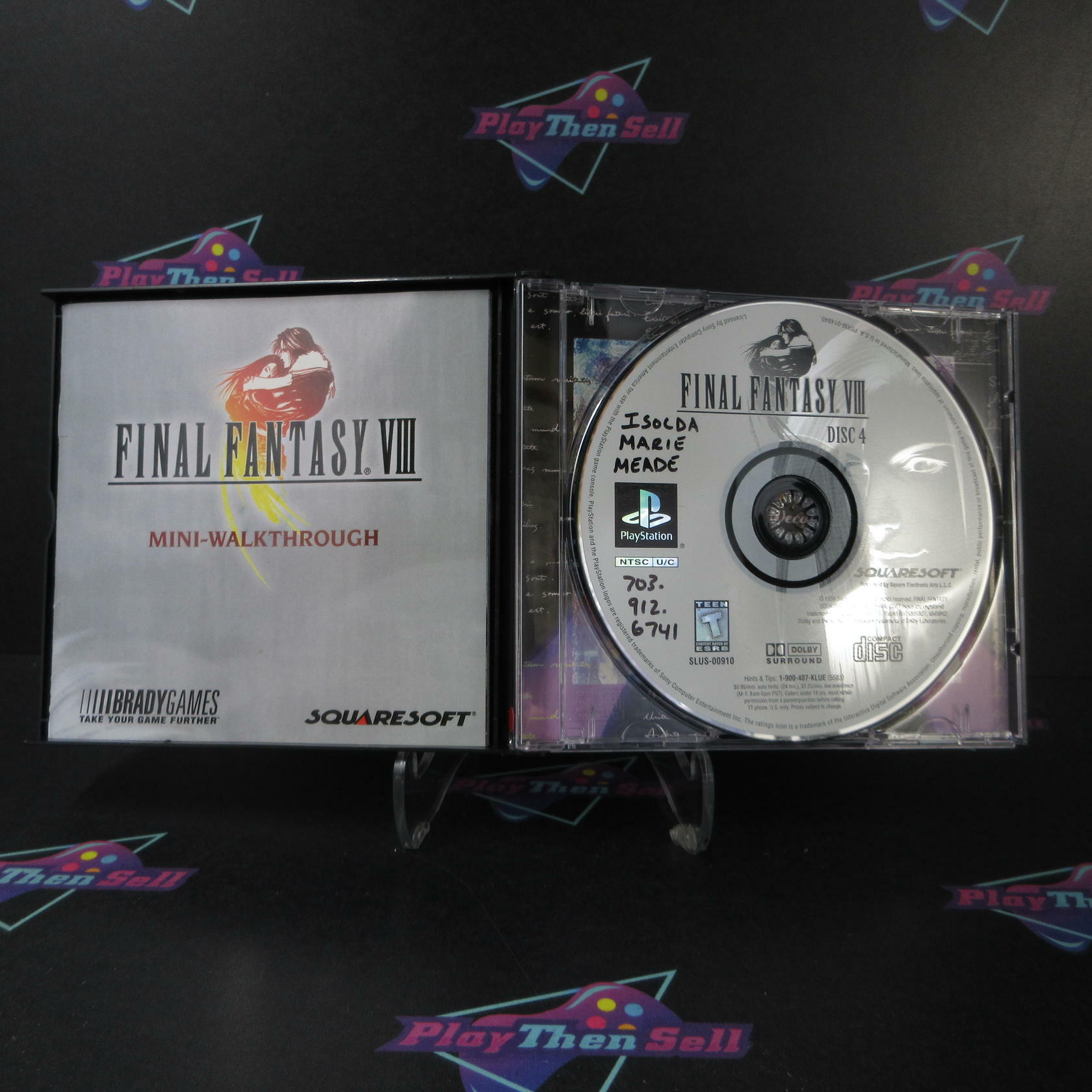 Final Fantasy VIII PS1 PlayStation 1 Black Label DD/MD Complete CIB - Very Good
