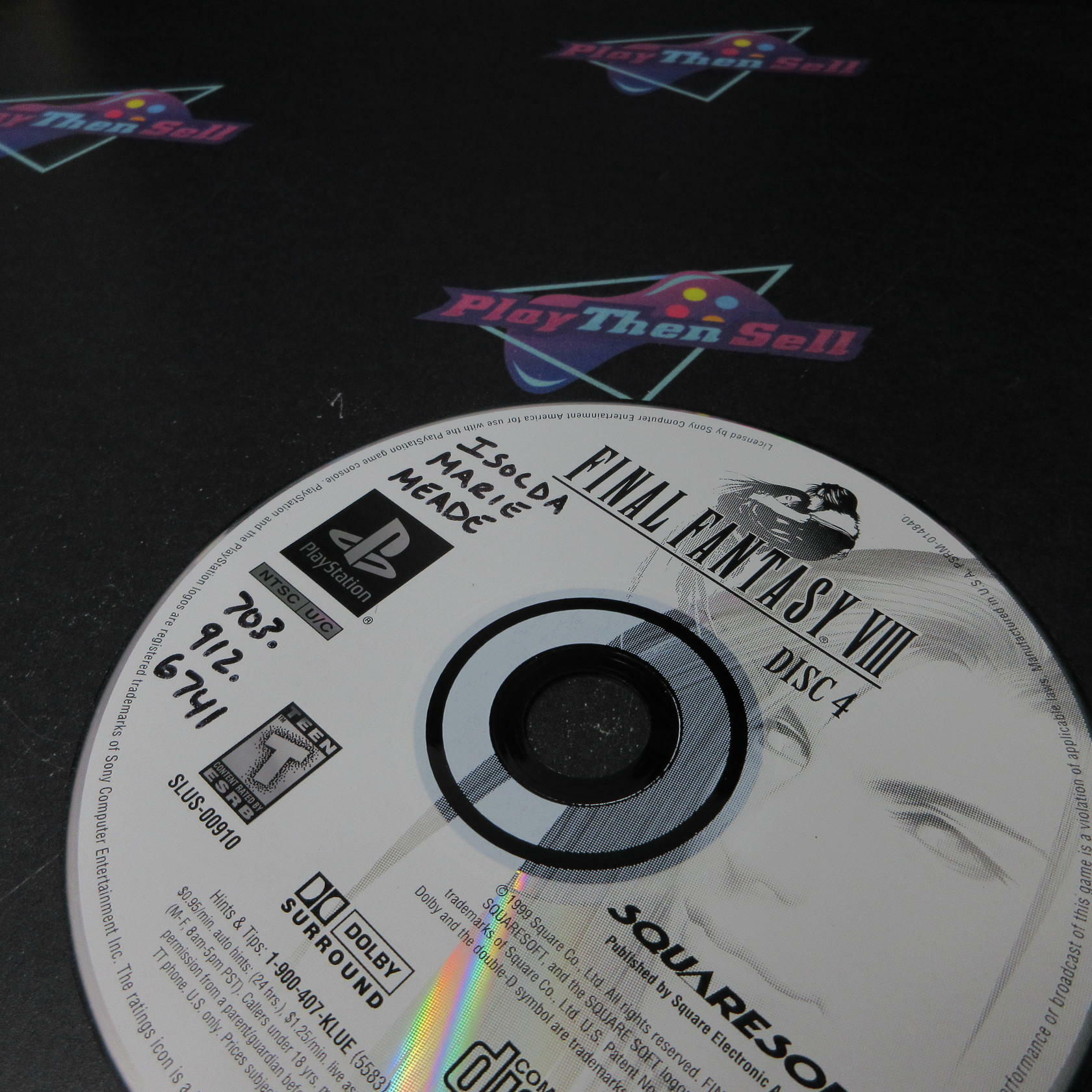 Final Fantasy VIII PS1 PlayStation 1 Black Label DD/MD Complete CIB - Very Good