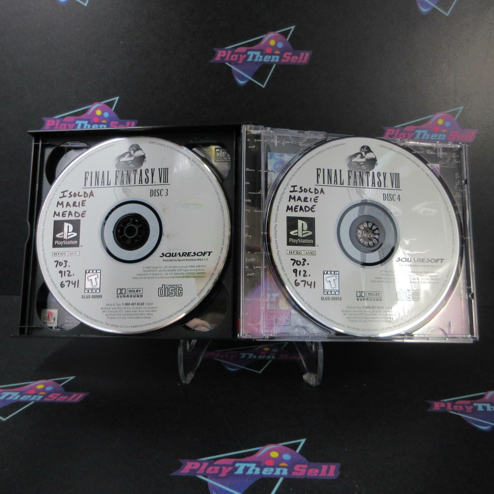 Final Fantasy VIII PS1 PlayStation 1 Black Label DD/MD Complete CIB - Very Good