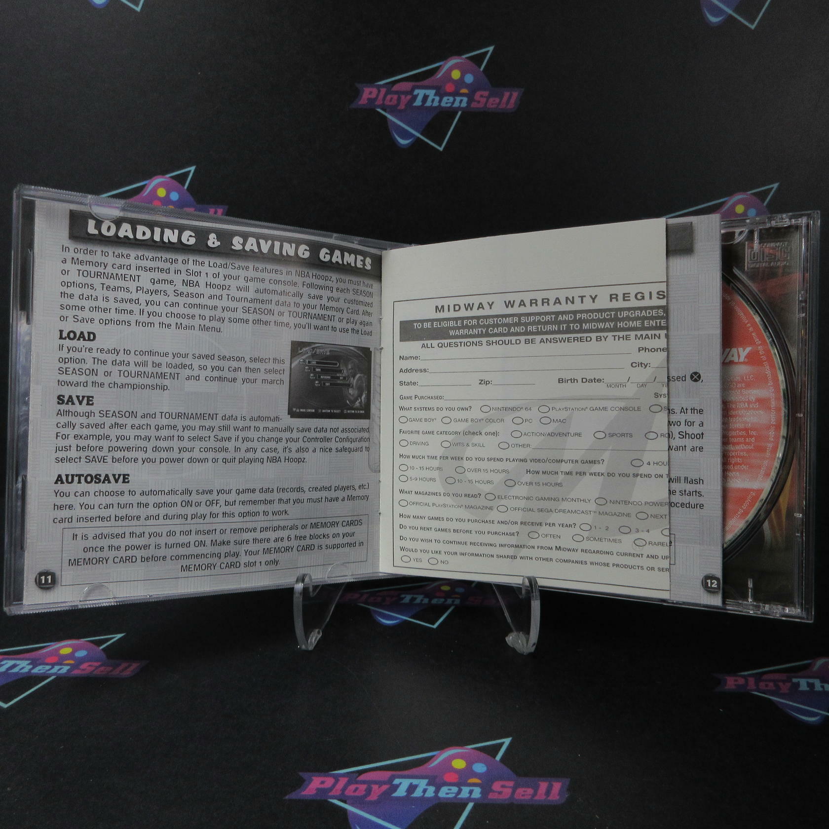 NBA Hoopz PS1 PlayStation 1 MD + Reg Card Complete CIB - Very Good
