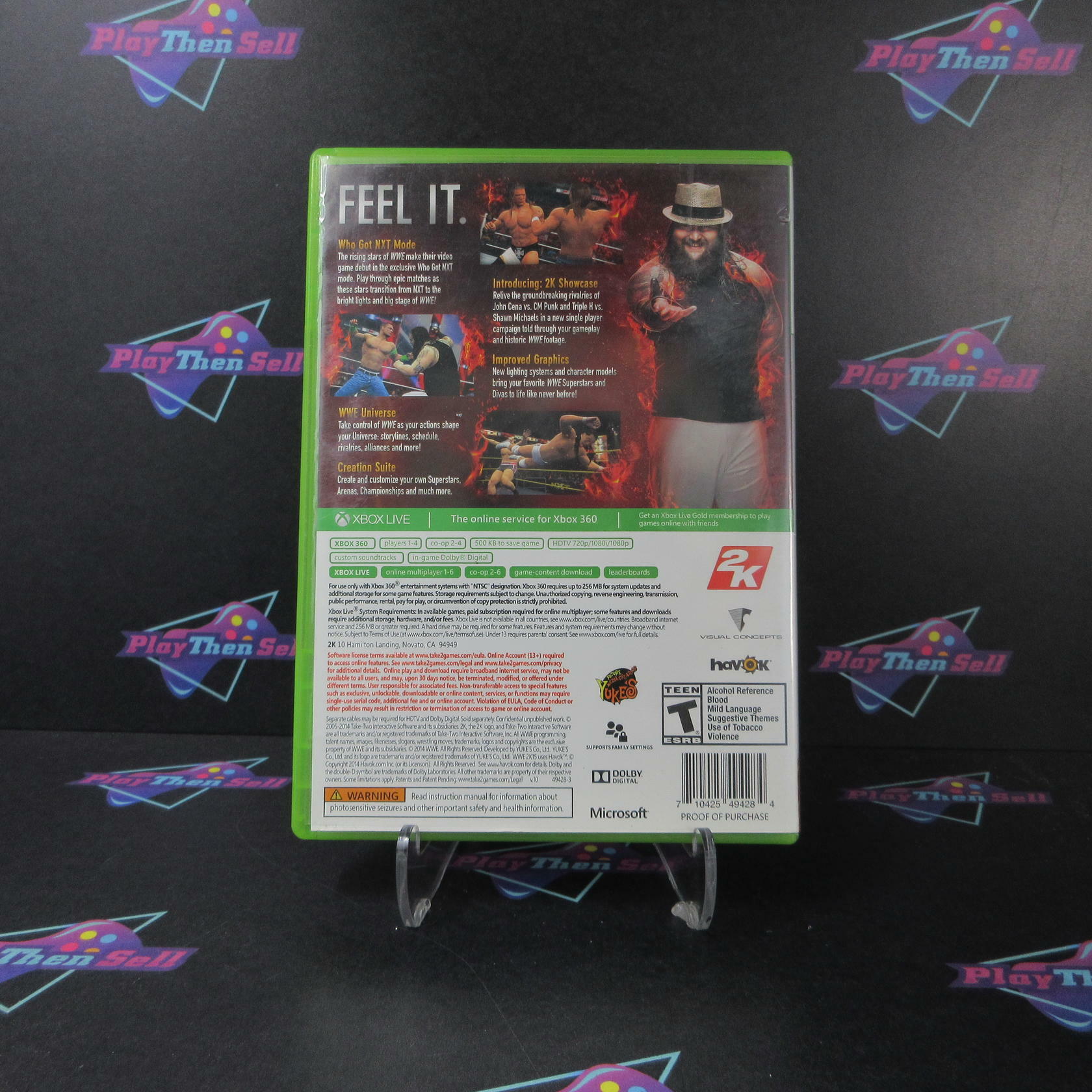 WWE 2K15 Xbox 360 AD Complete CIB - Very Good