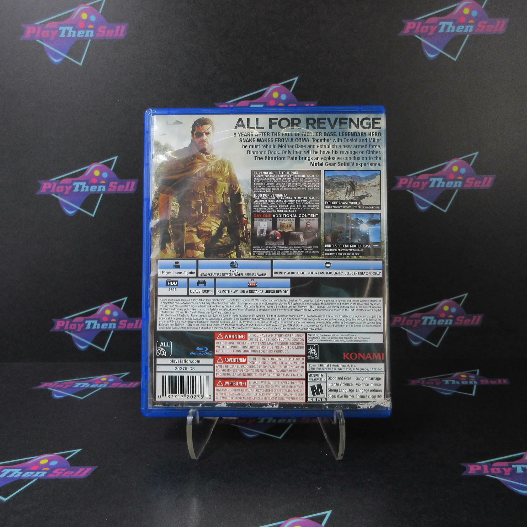 Metal Gear Solid V The Phantom Pain Day Zero PS4 AD CIB - Very Good