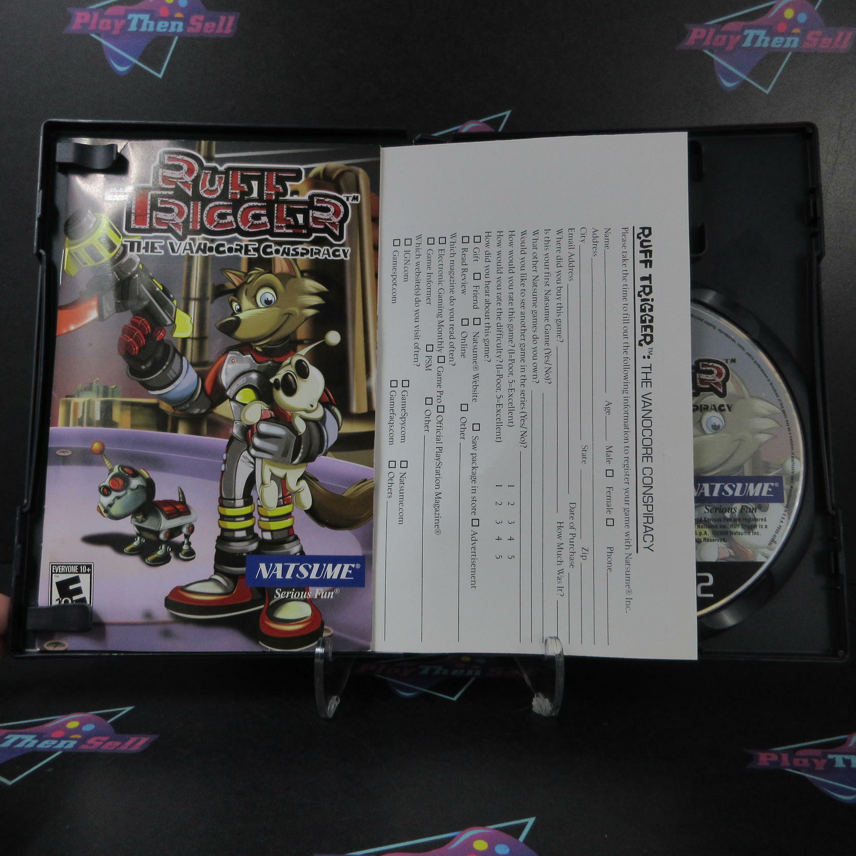 Ruff Trigger The Vanocore Conspiracy PS2 PlayStation 2 AD/MD + Reg Card CIB - Very Good