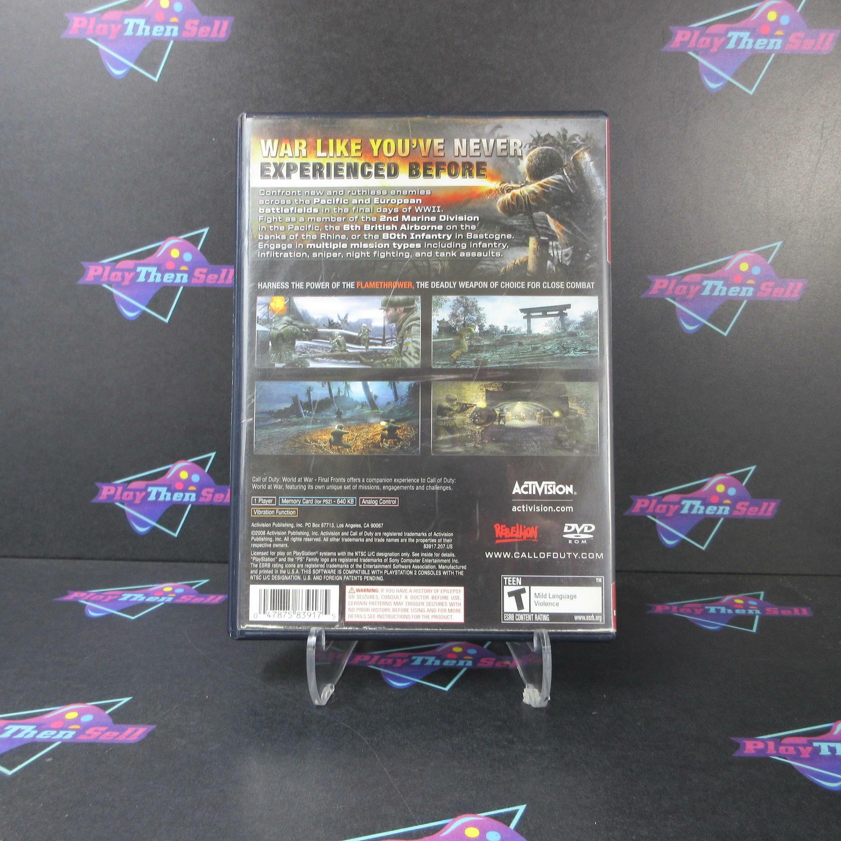 Call of Duty World at War Final Fronts GH PS2 PlayStation 2 AD Complete CIB - Very Good