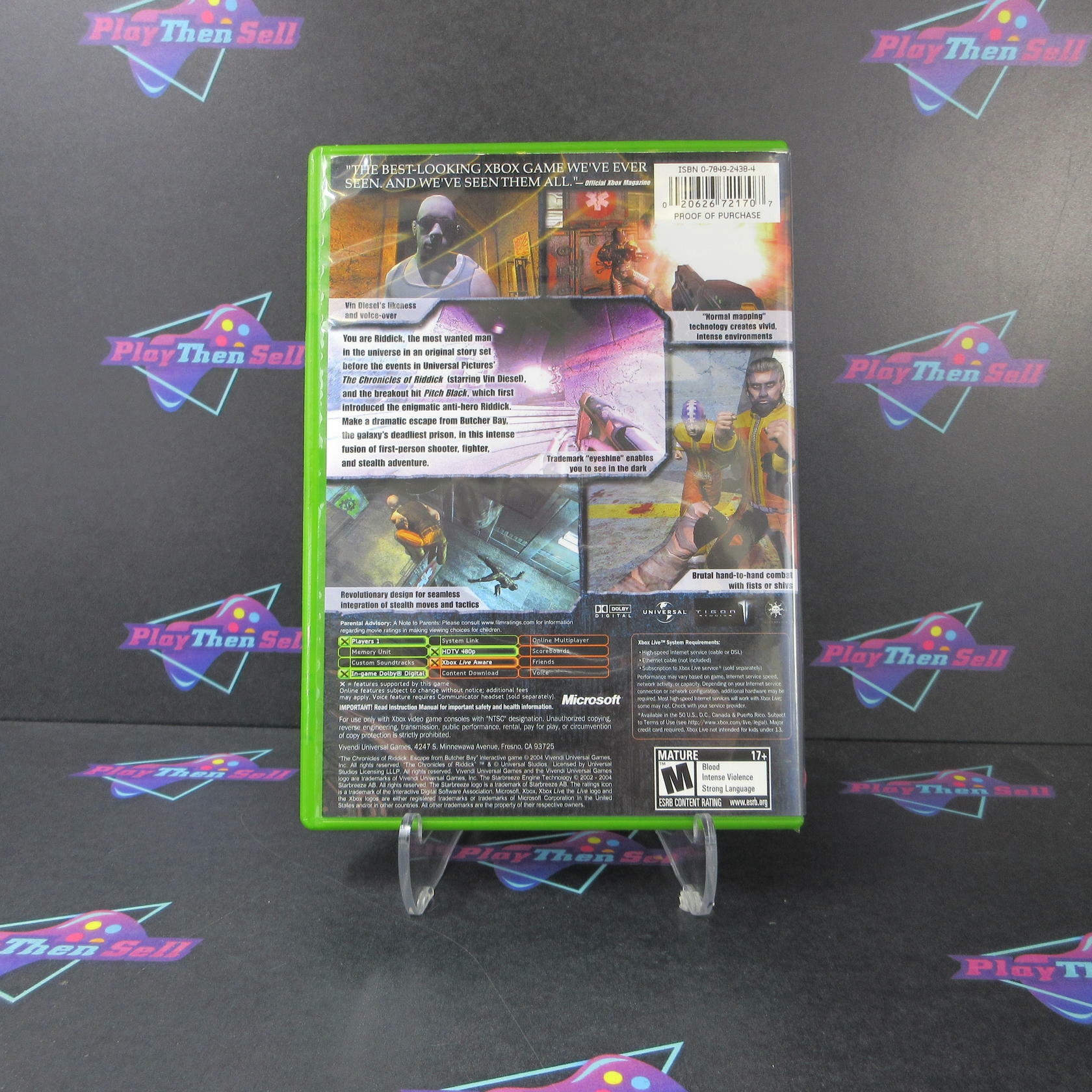 The Chronicles of Riddick Escape From Butcher Bay Xbox AD Complete CIB - Very Good