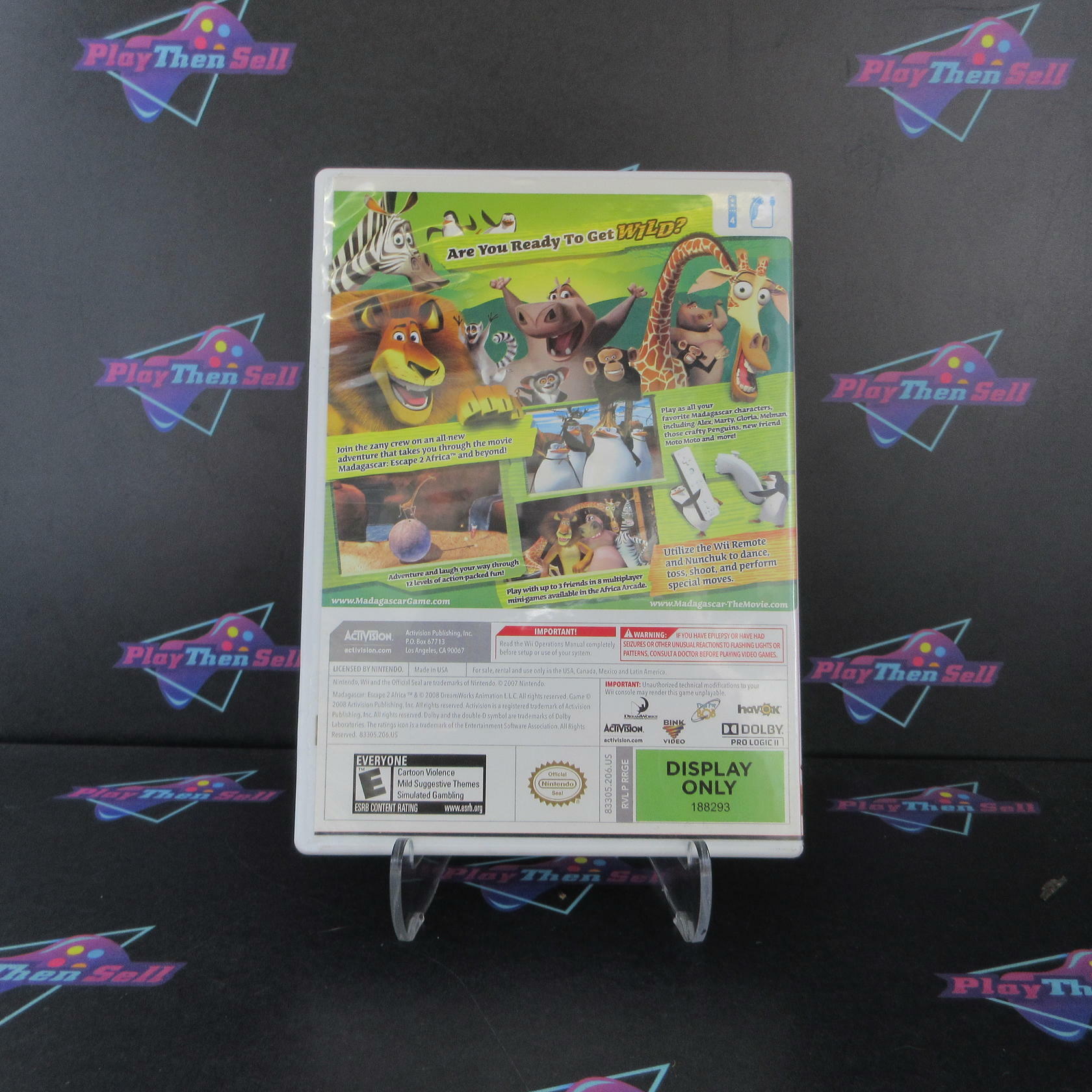 Madagascar 2 Escape 2 Africa Nintendo Wii Display Art AD/NM - Very Good