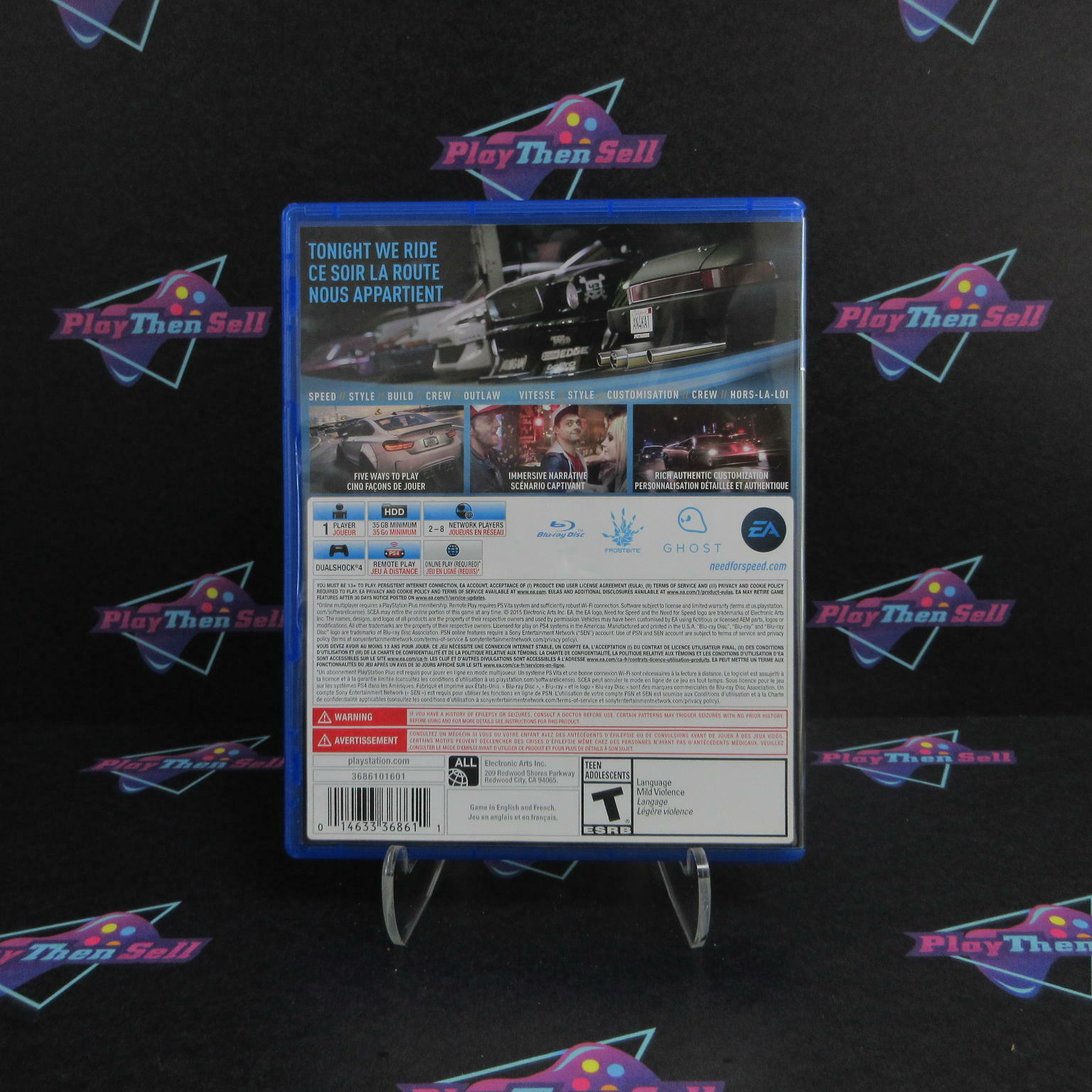 Need for Speed PS4 PlayStation 4 - Like New