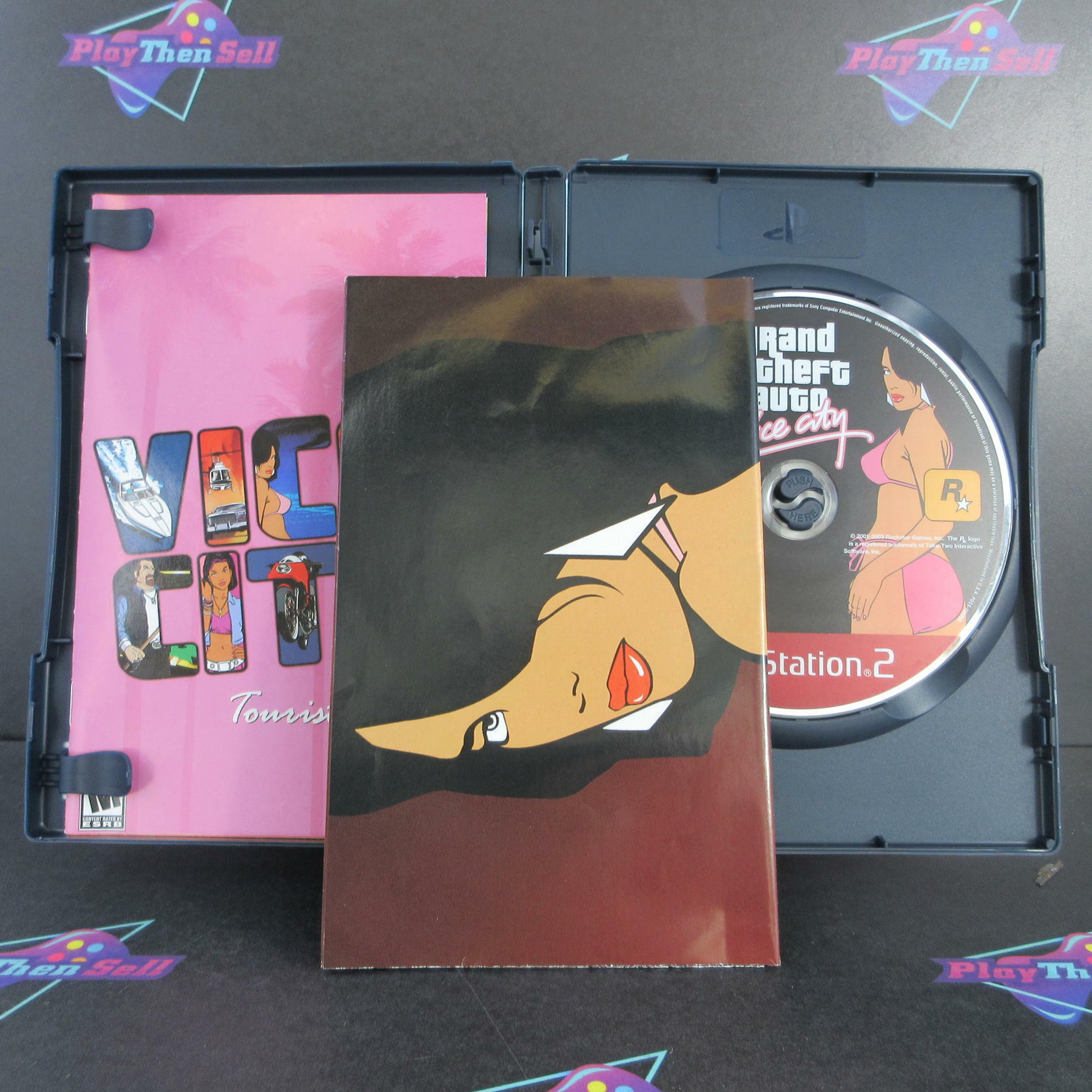 Grand Theft Auto Vice City GH PS2 PlayStation 2 AD + Map Complete CIB - Very Good