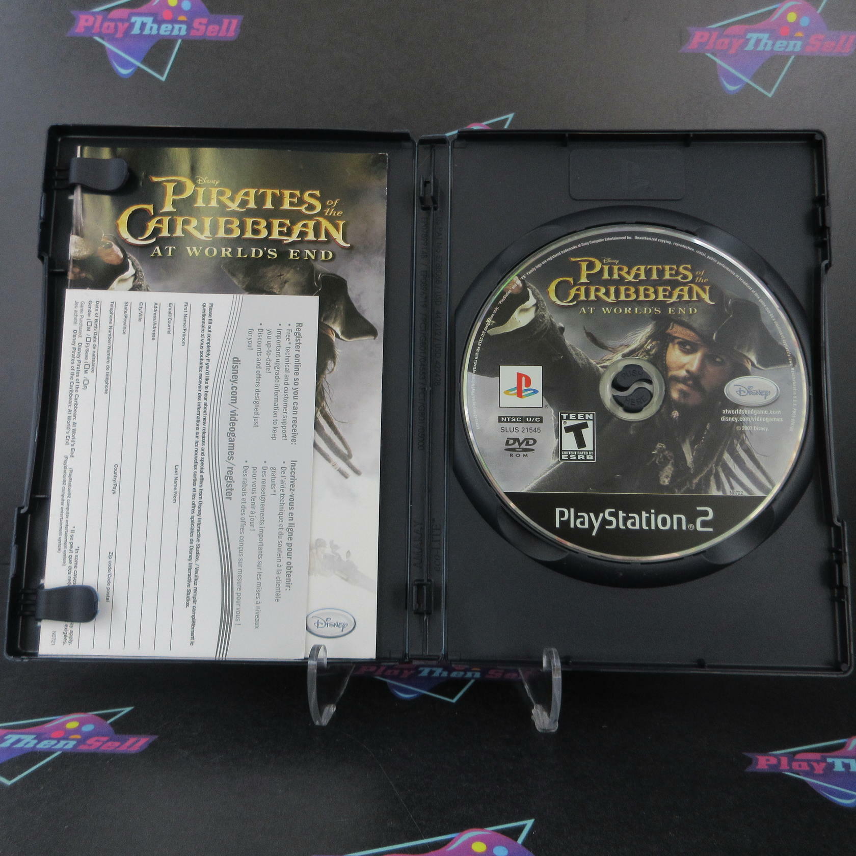 Pirates Of The Caribbean 3 At Worlds End PS2 PlayStation 2 + Reg / Movie Ticket - Like New