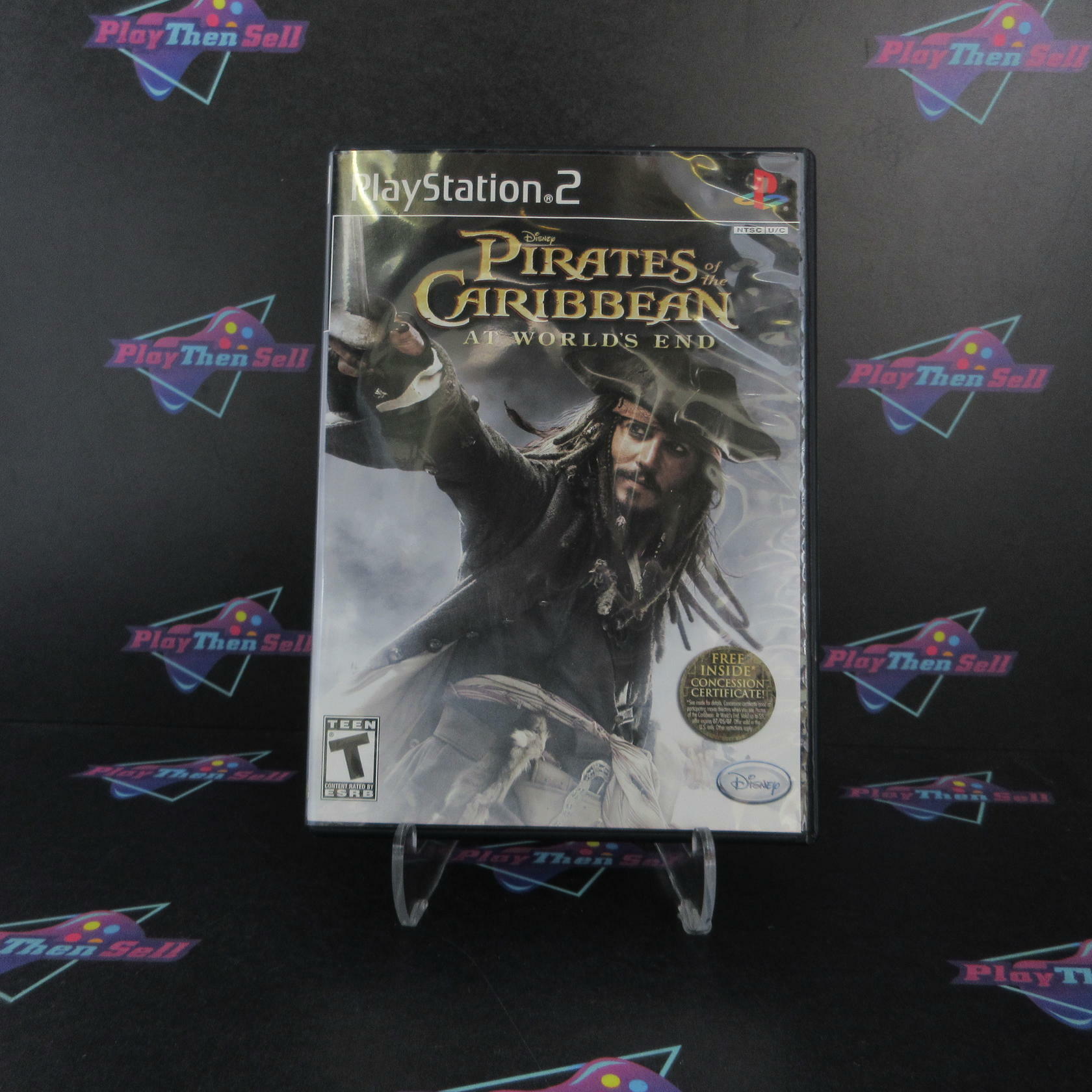 Pirates Of The Caribbean 3 At Worlds End PS2 PlayStation 2 + Reg / Movie Ticket - Like New