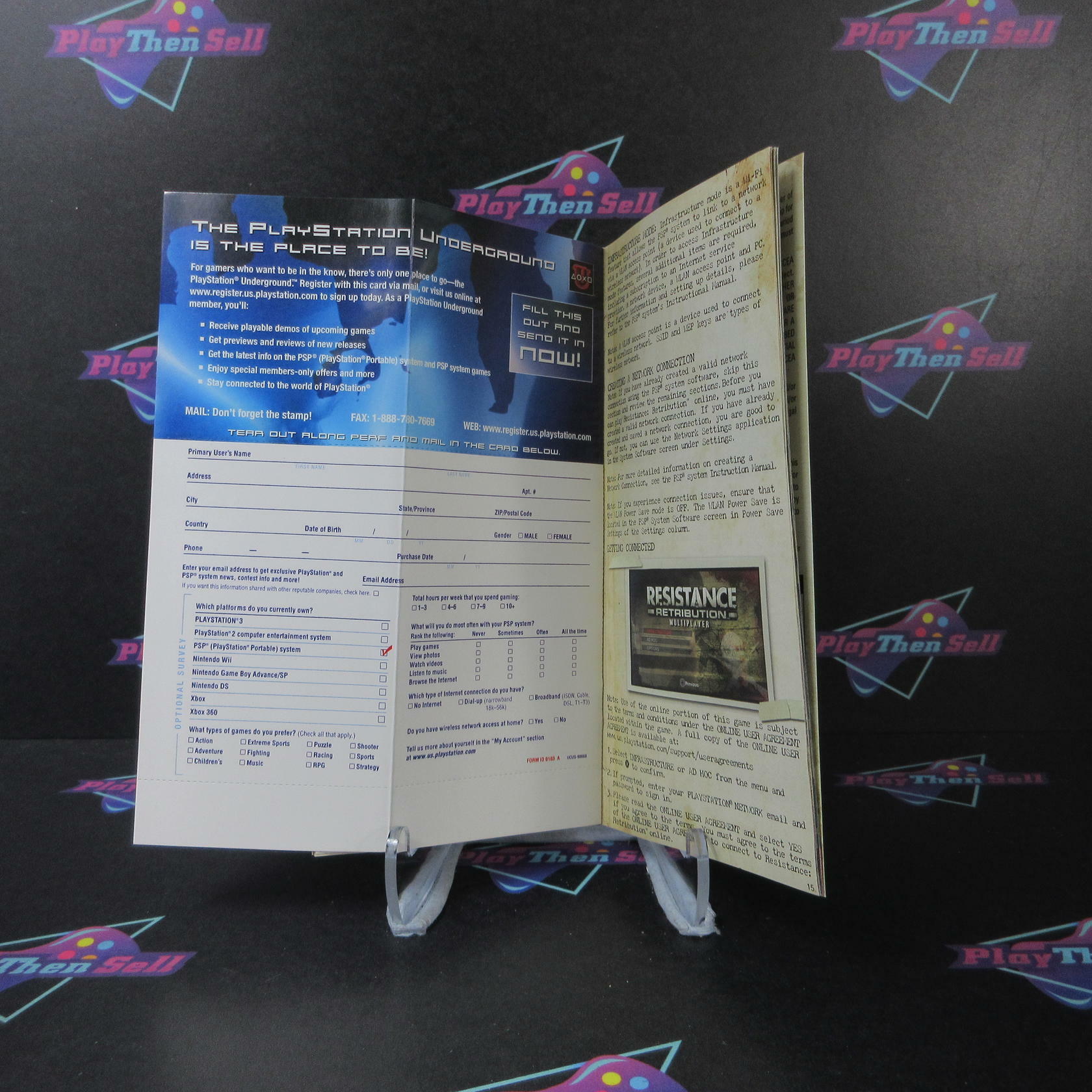 Resistance Retribution Sony PSP + Reg Card - Like New