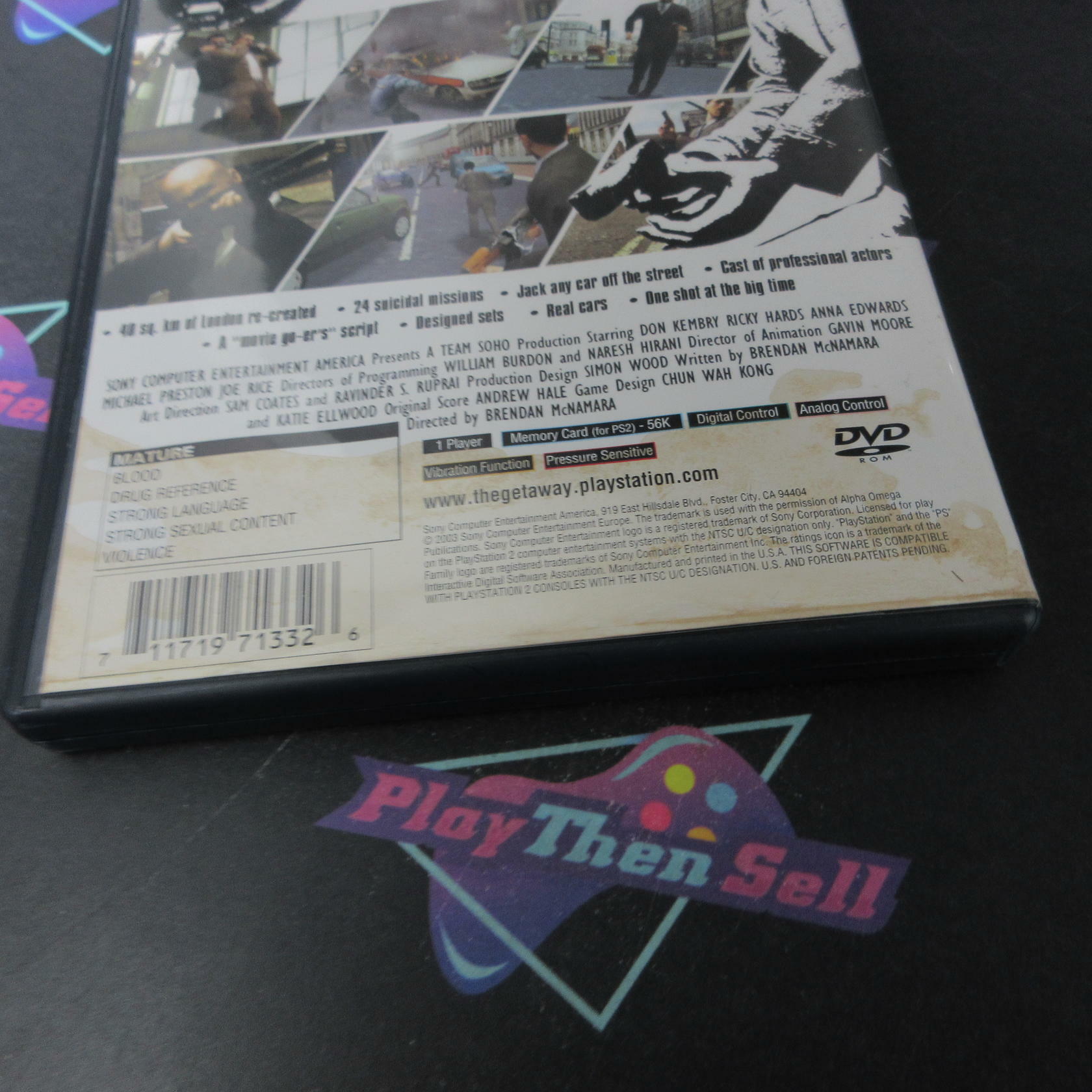The Getaway PS2 PlayStation 2 AD/MD + Reg Card Complete CIB - Very Good