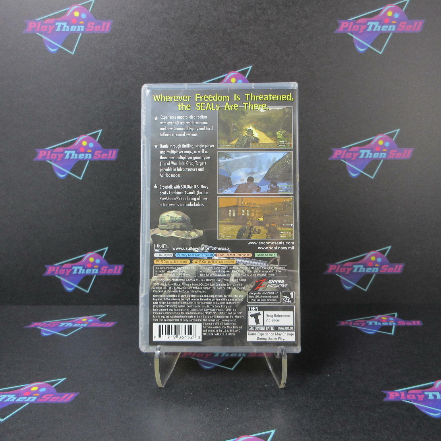 SOCOM US Navy Seals Fireteam Bravo 2 Sony PSP + Reg Card - Like New