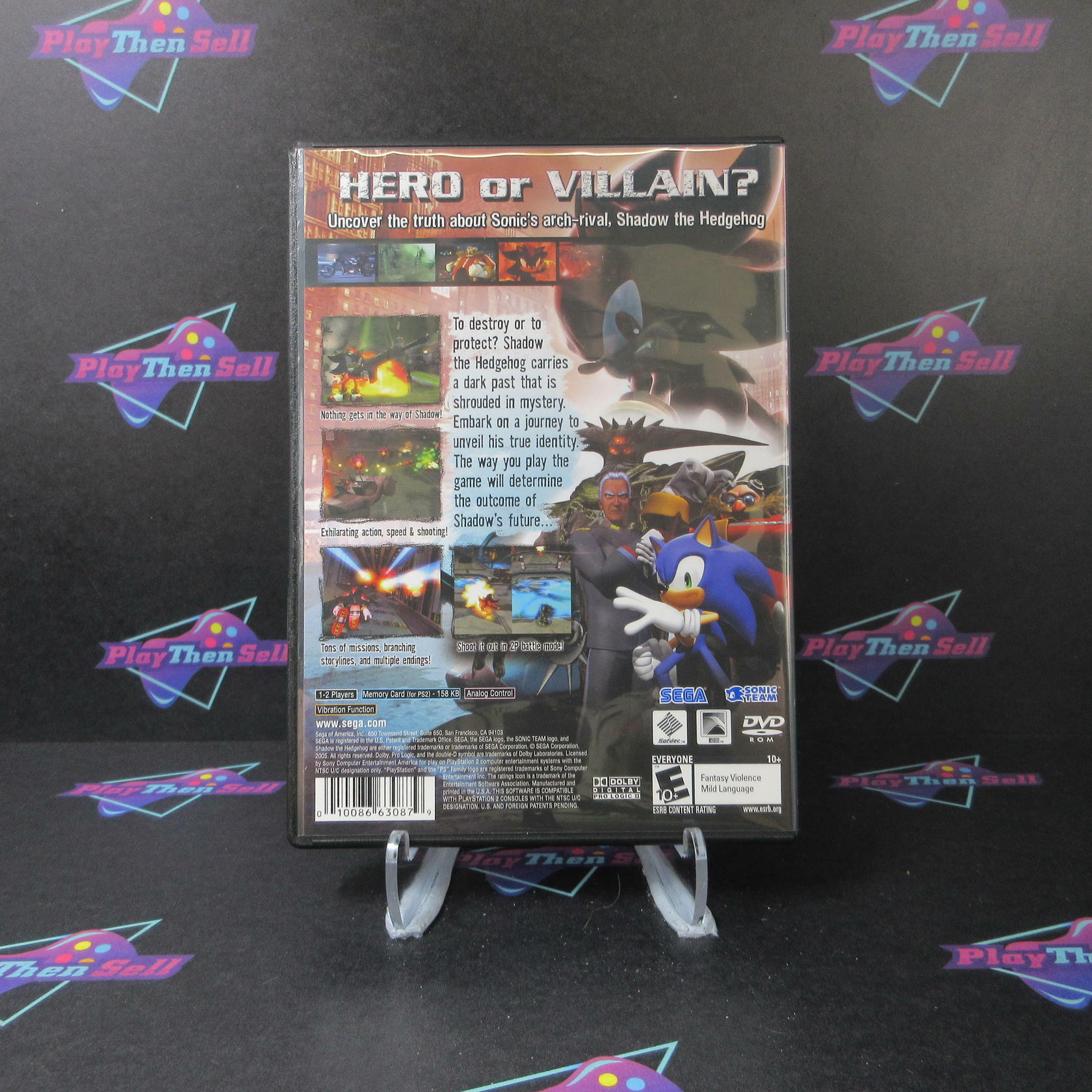 Shadow The Hedgehog PS2 PlayStation 2 + Reg Card - Like New