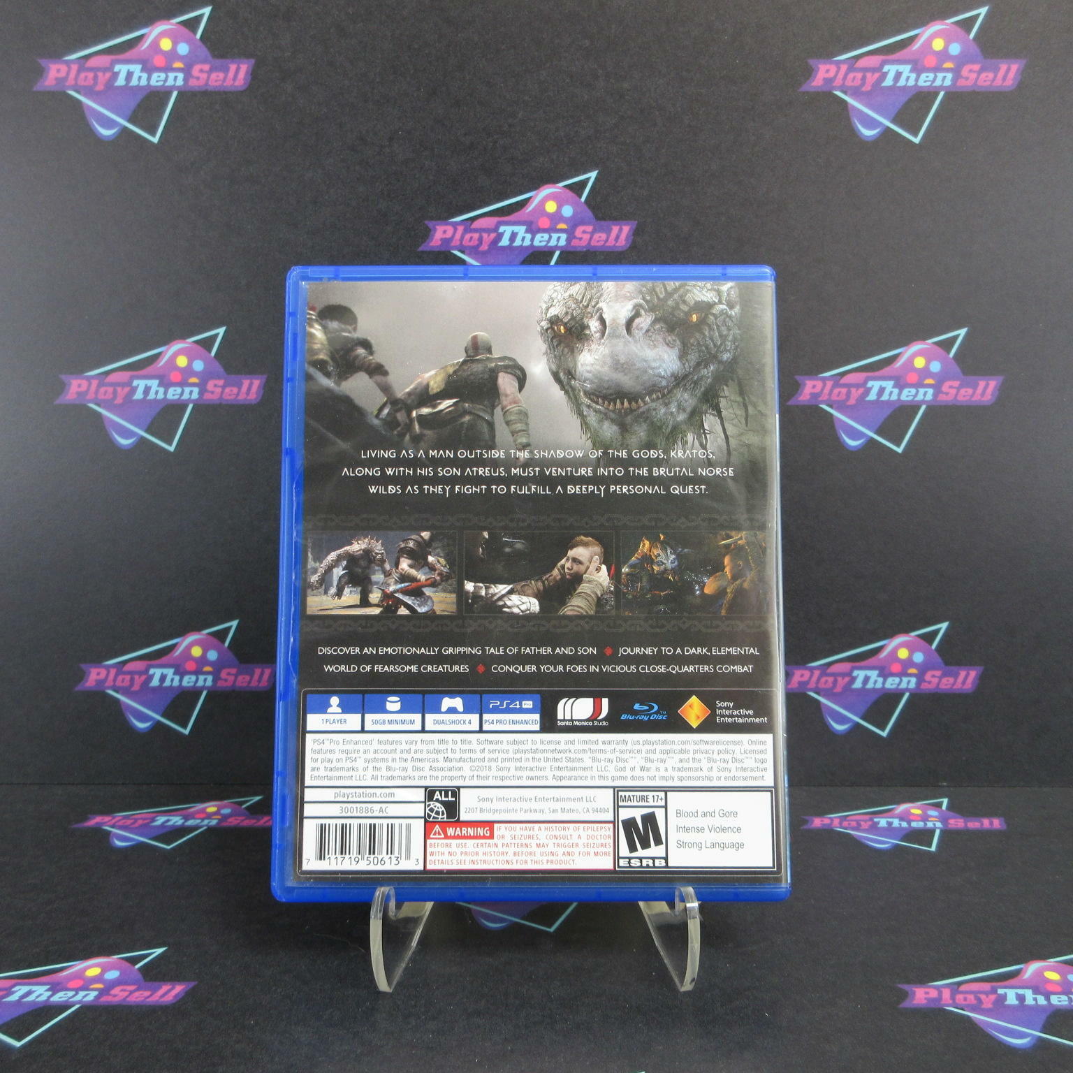 God of War PS4 PlayStation 4 AD Complete CIB - Very Good