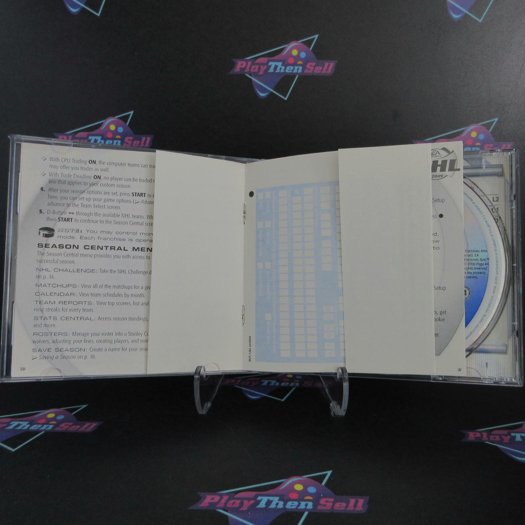 NHL 2001 PS1 PlayStation 1 MD + Reg Card Complete CIB - Very Good