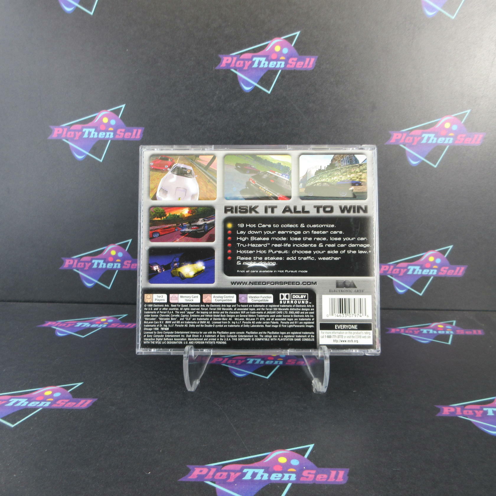 Need For Speed 4 High Stakes PS1 PlayStation 1 MD + Reg Card Complete CIB - Very Good