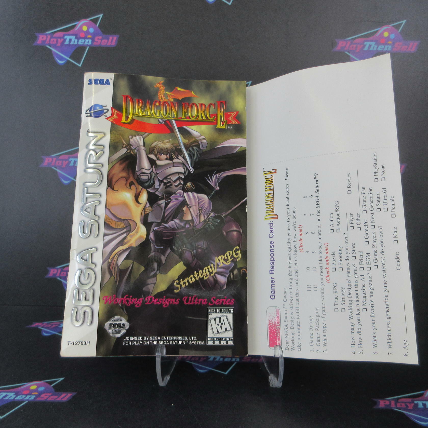 Dragon Force Sega Saturn + Reg Card - See Pics - Like New