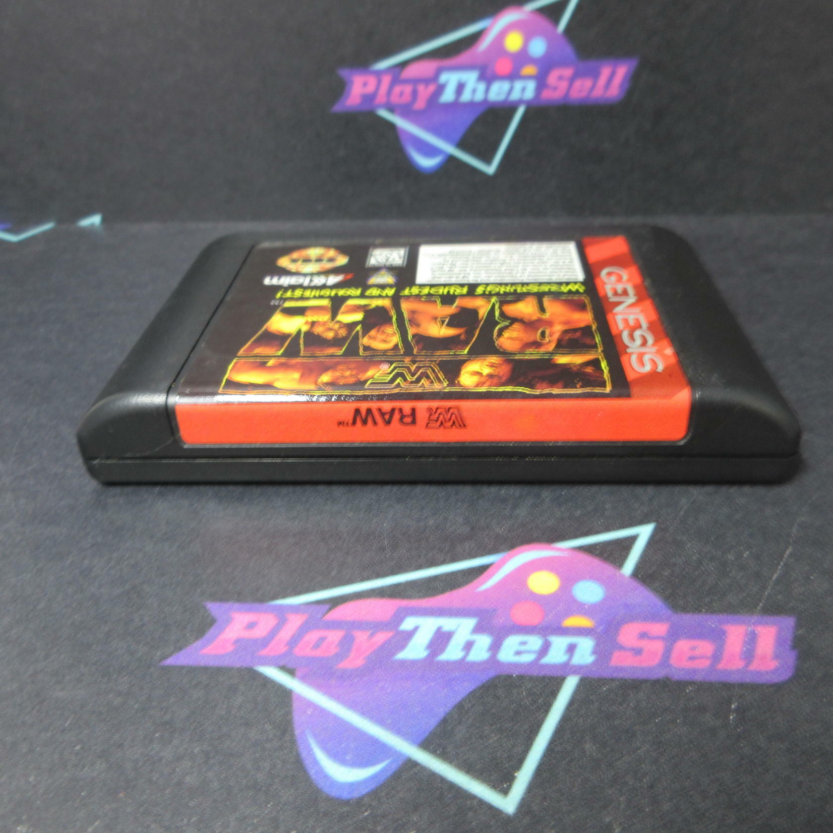 WWF Raw Sega Genesis Cartridge Only Authentic / Tested - Very Good