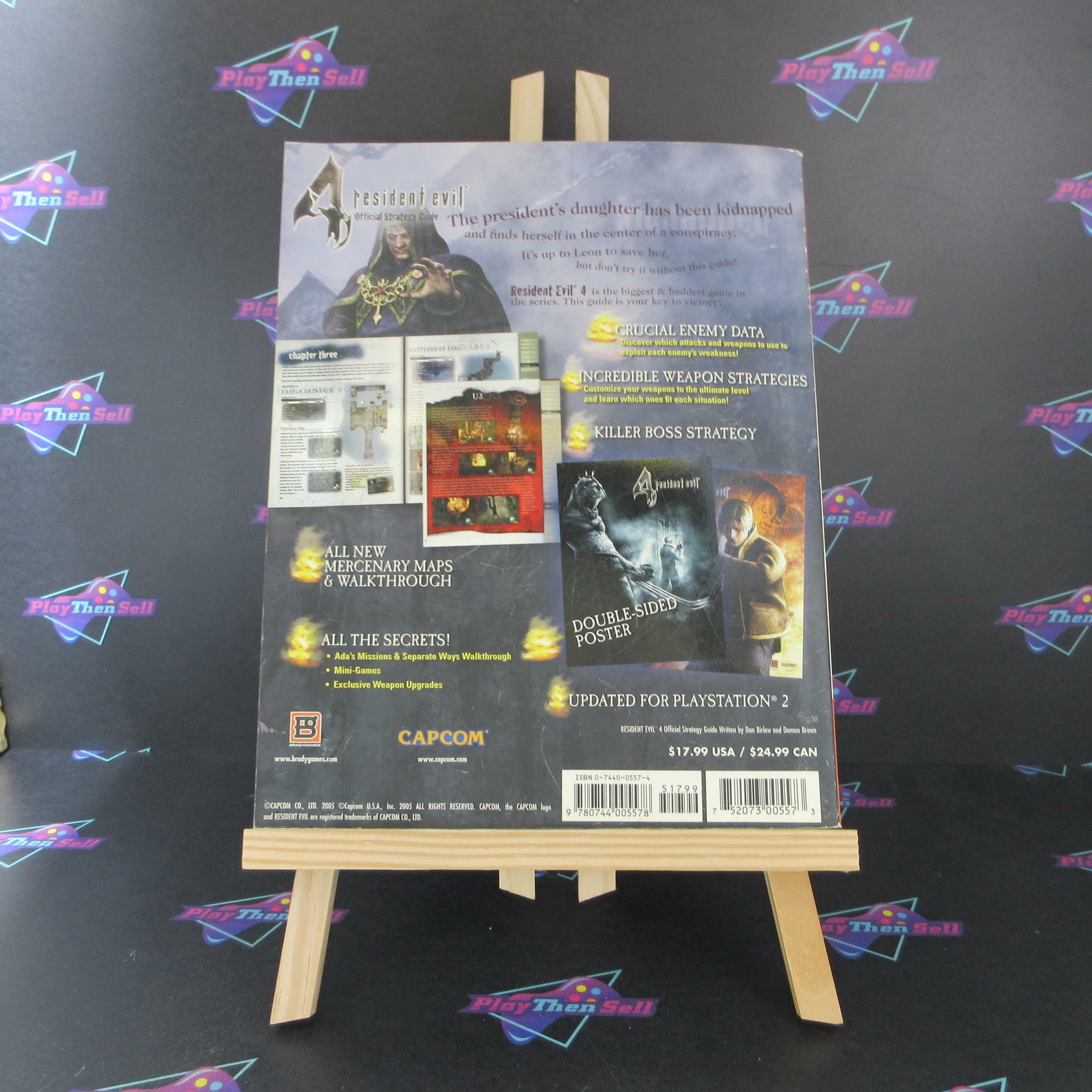 Resident Evil 4 Bradygames Signature Series Official Strategy Guide AD + Poster - Good