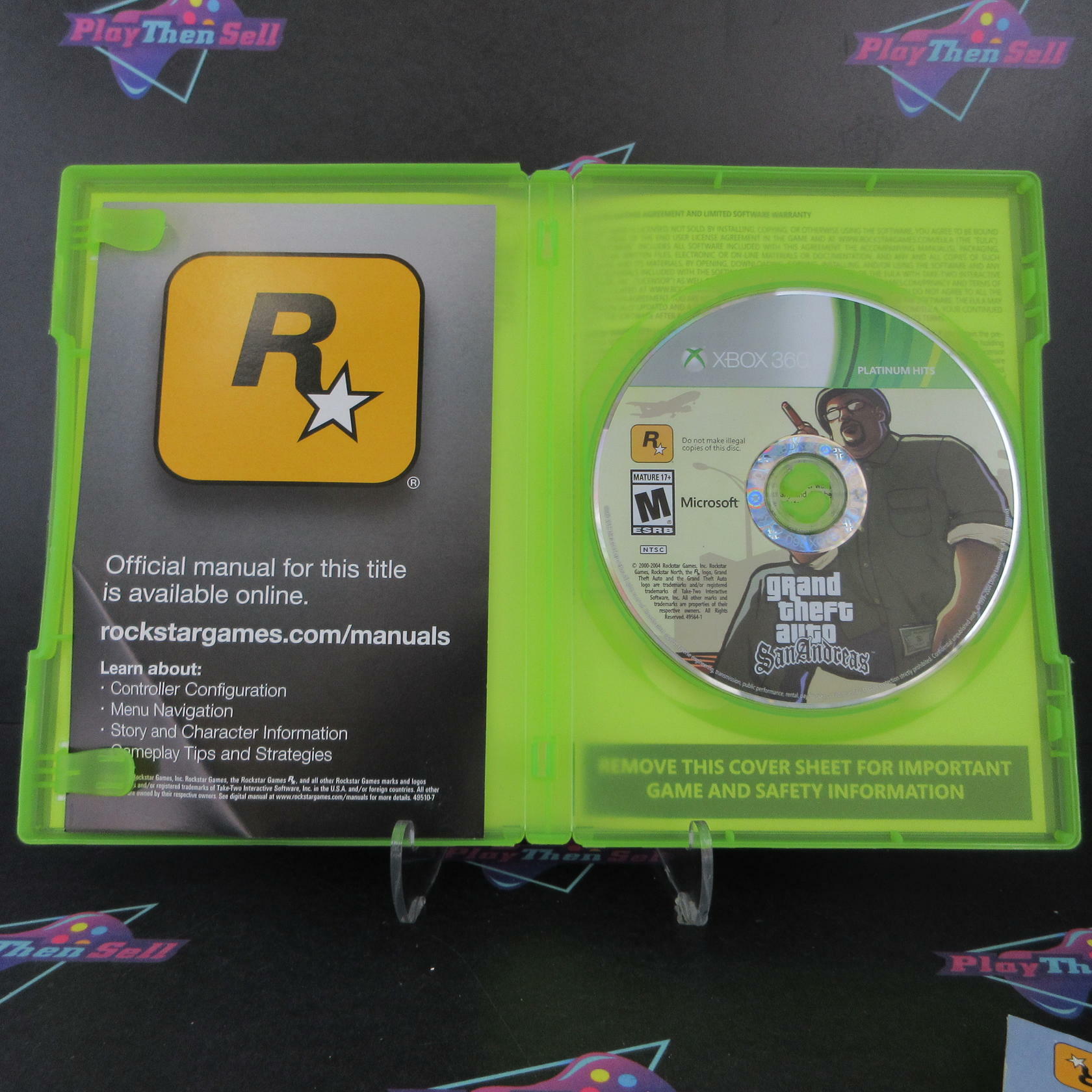 Grand Theft Auto San Andreas Platinum Hits Xbox 360 + Map - Like New