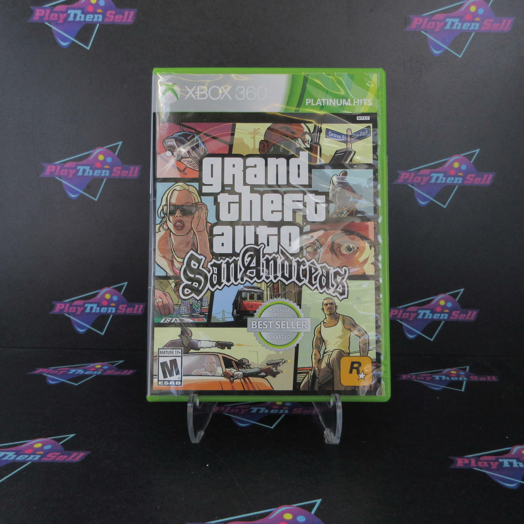 Grand Theft Auto San Andreas Platinum Hits Xbox 360 + Map - Like New
