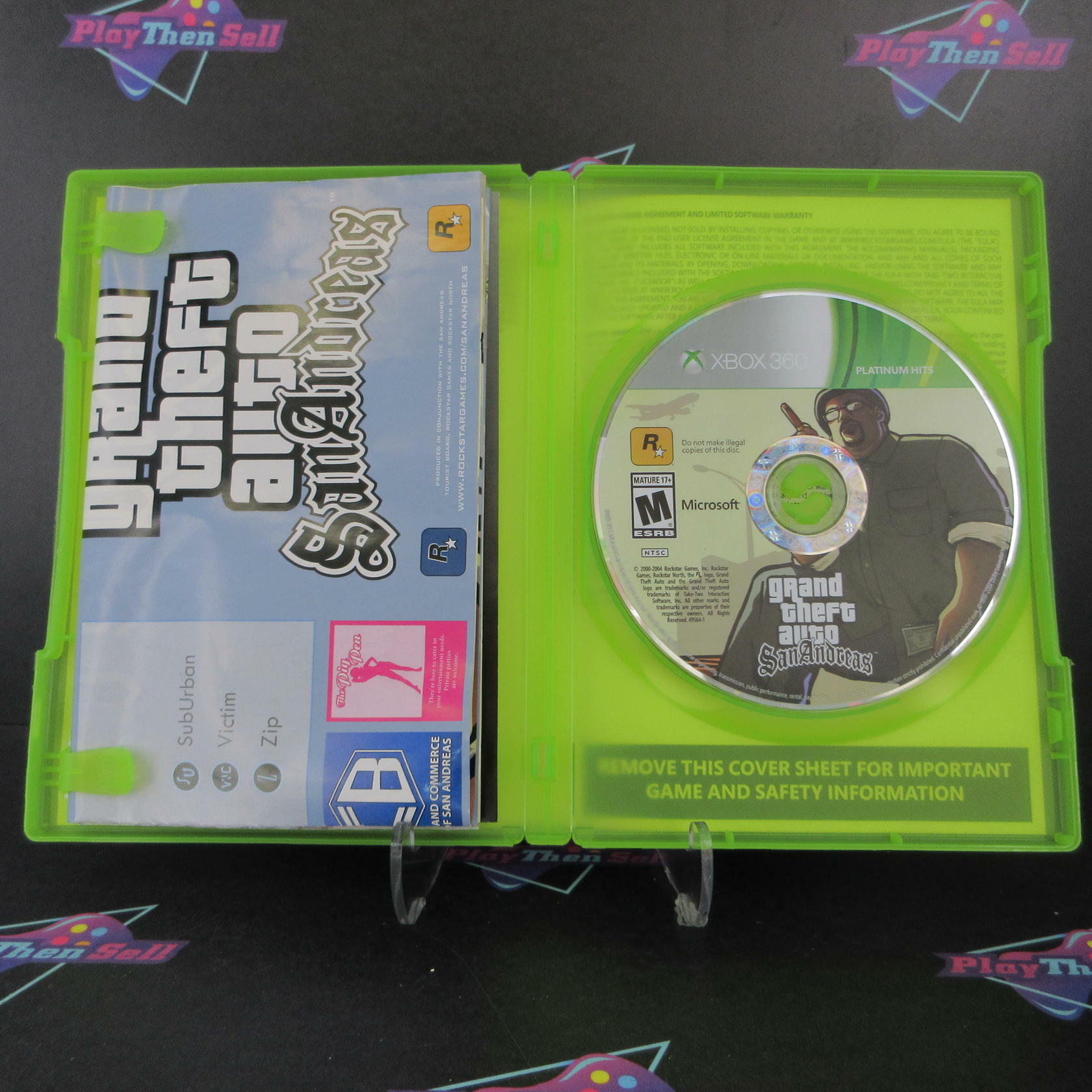 Grand Theft Auto San Andreas Platinum Hits Xbox 360 + Map - Like New