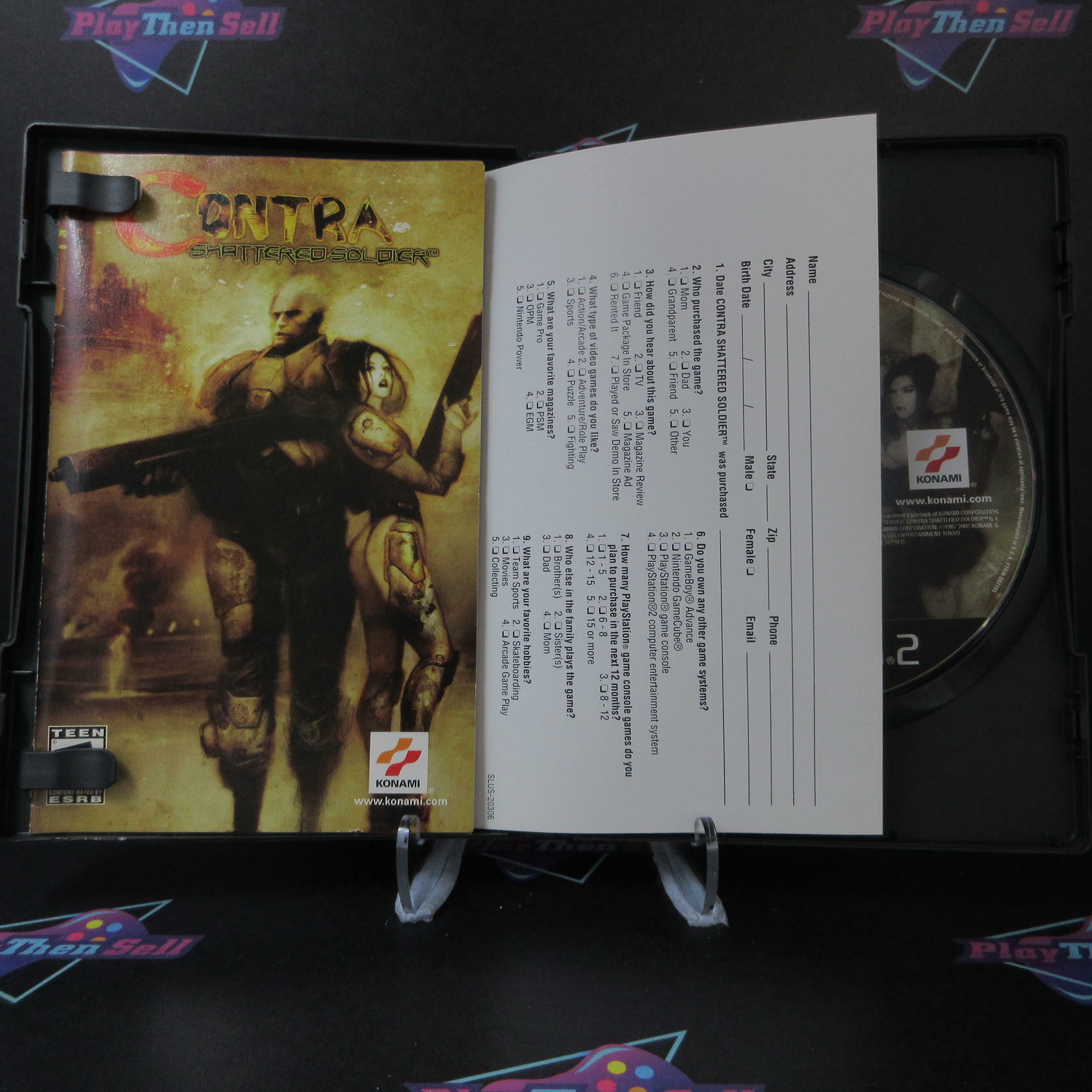 Contra Shattered Soldier PS2 PlayStation 2 + Reg Card - Like New
