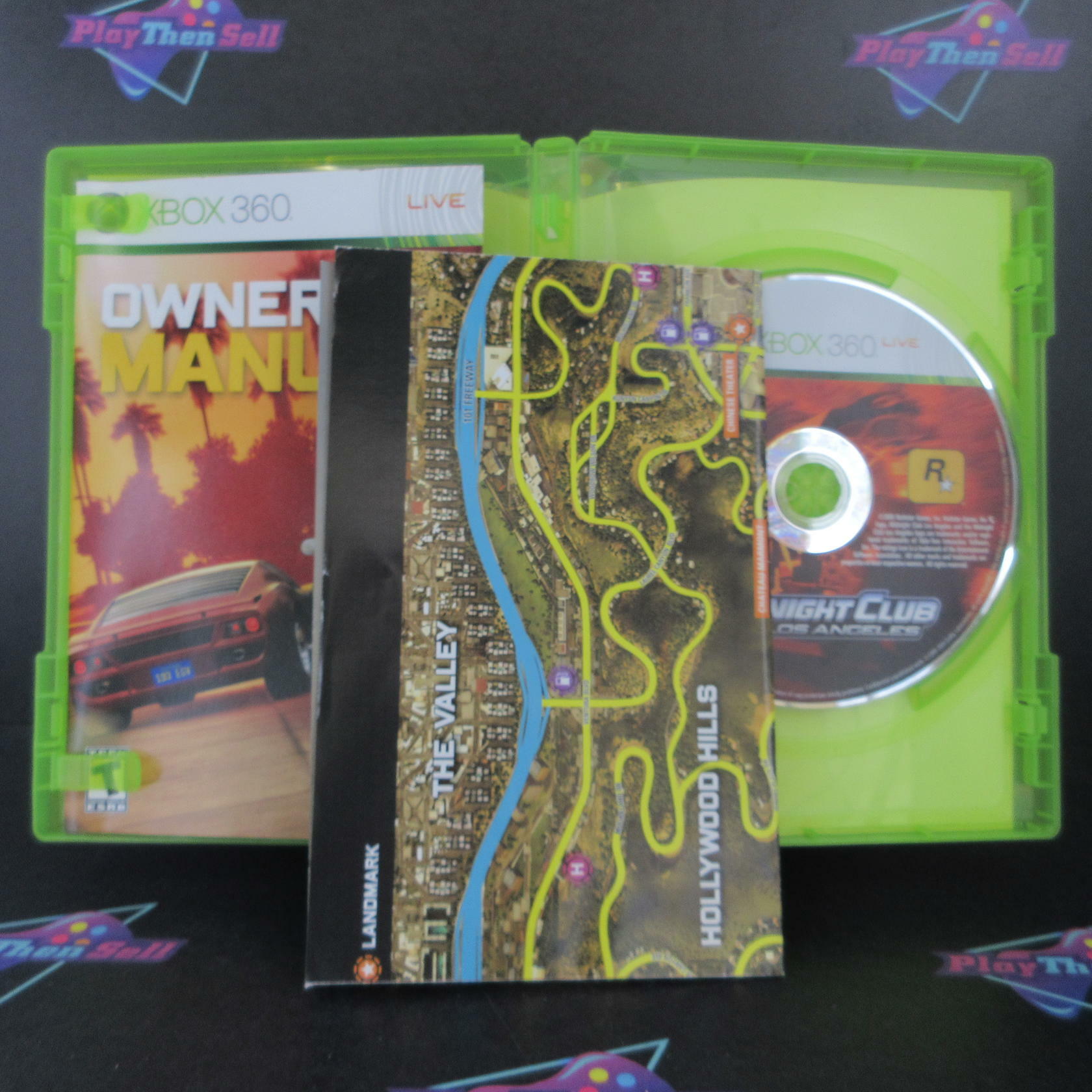 Midnight Club Los Angeles Xbox 360 AD + Map Complete CIB - Very Good