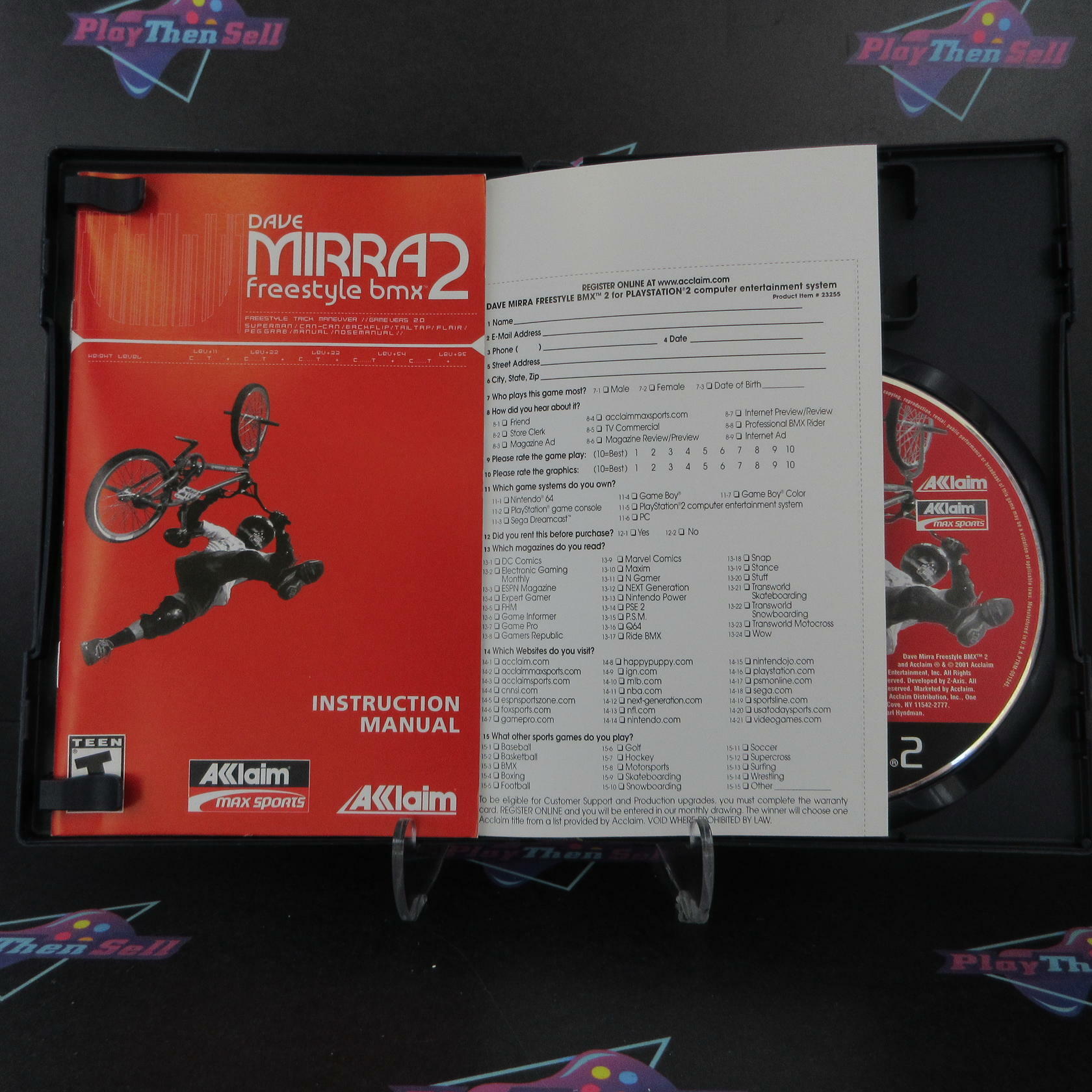 Dave Mirra 2 Freestyle BMX PS2 PlayStation 2 AD/DD + Reg Card Complete CIB - Very Good