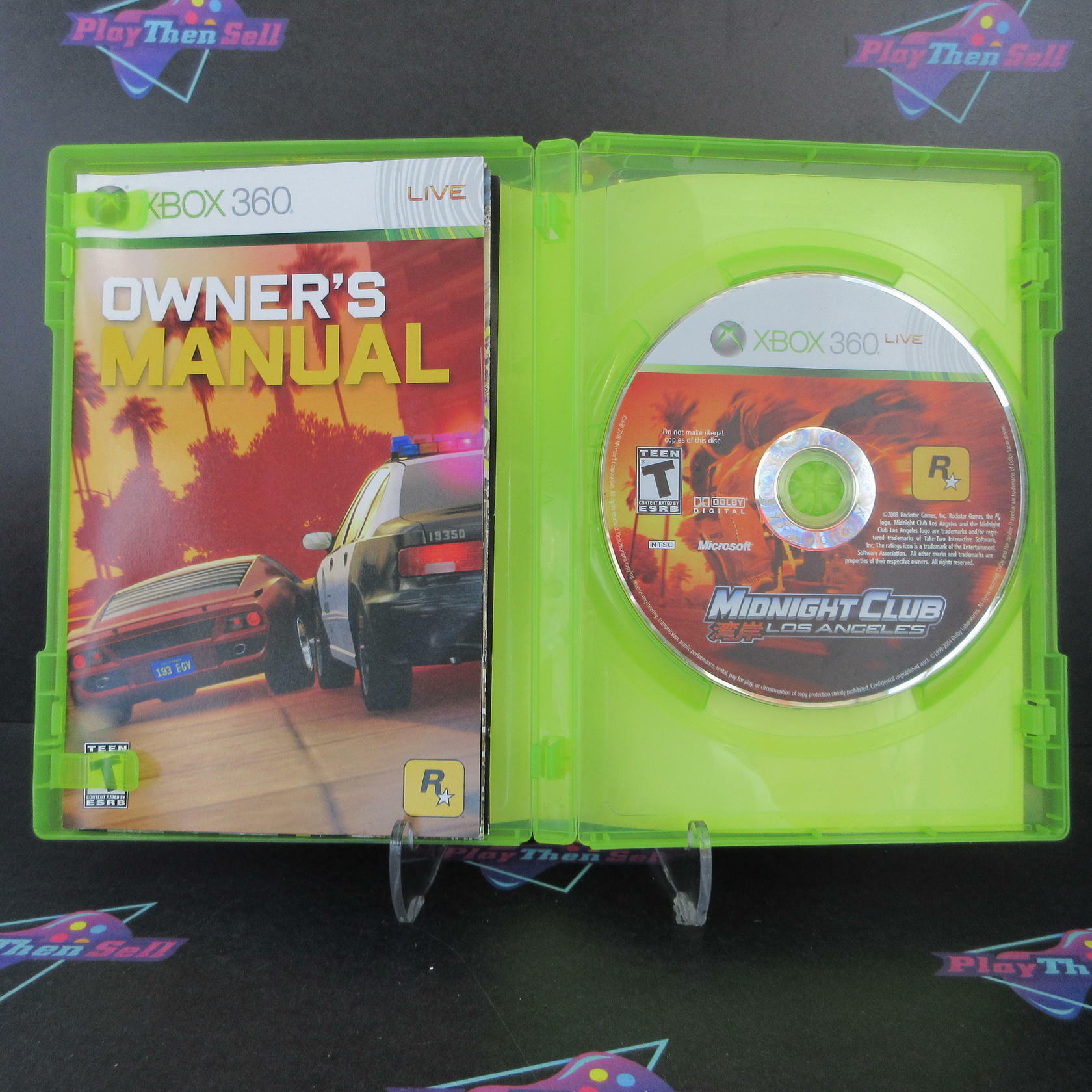Midnight Club Los Angeles Xbox 360 AD + Map Complete CIB - Very Good
