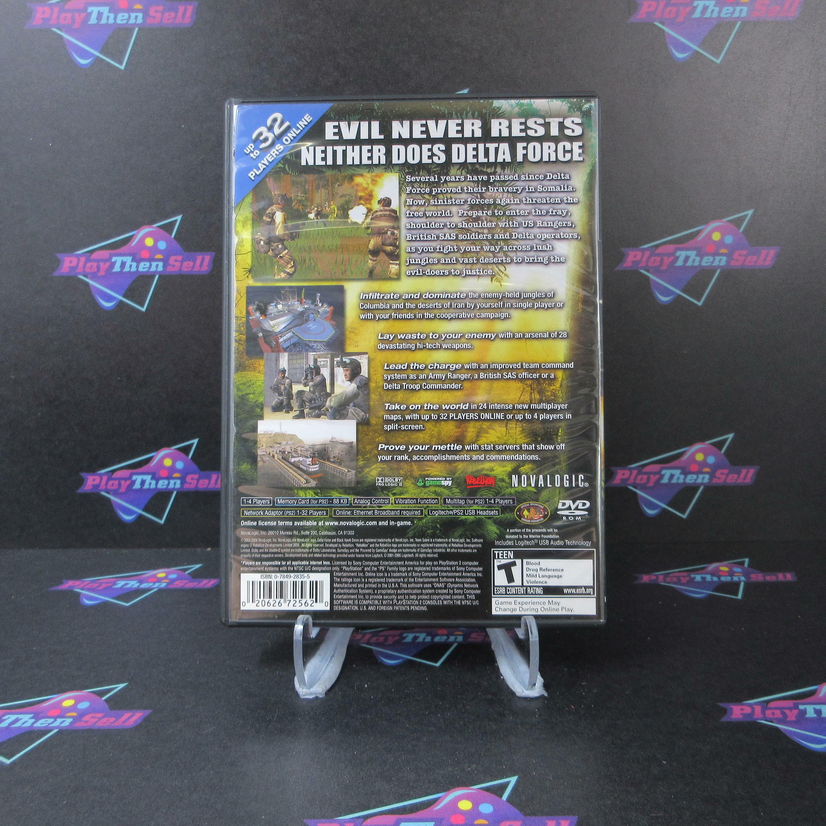 Delta Force Black Hawk Down Team Sabre PS2 PlayStation 2 - Like New