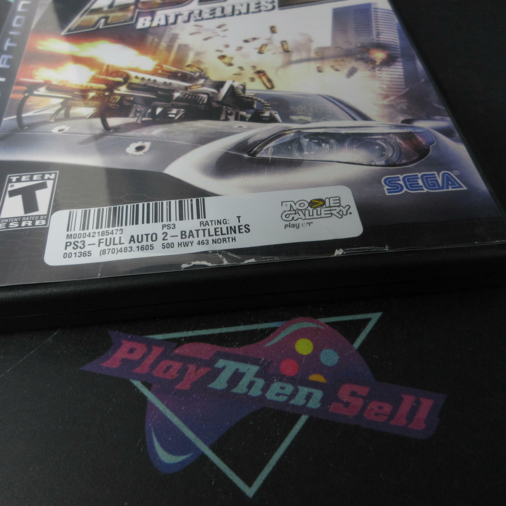 Full Auto 2 Battlelines Rental Art PS3 PlayStation 3 AD Complete CIB - Very Good