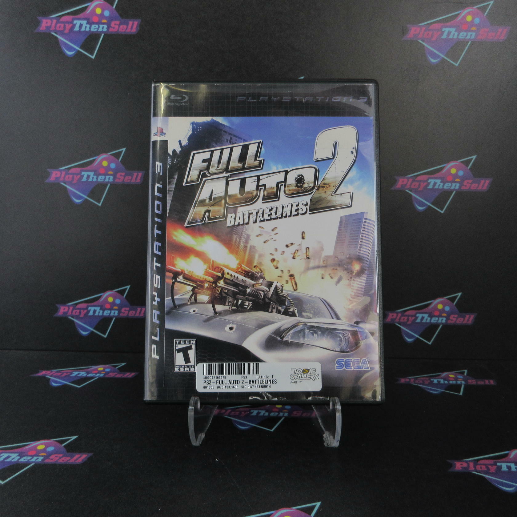 Full Auto 2 Battlelines Rental Art PS3 PlayStation 3 AD Complete CIB - Very Good