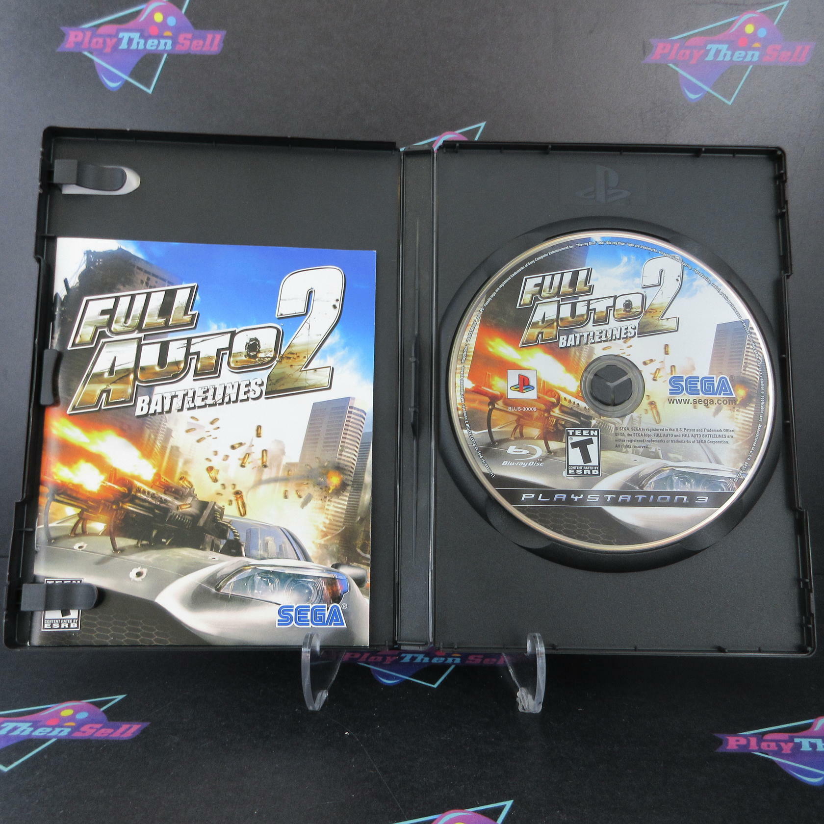 Full Auto 2 Battlelines Rental Art PS3 PlayStation 3 AD Complete CIB - Very Good