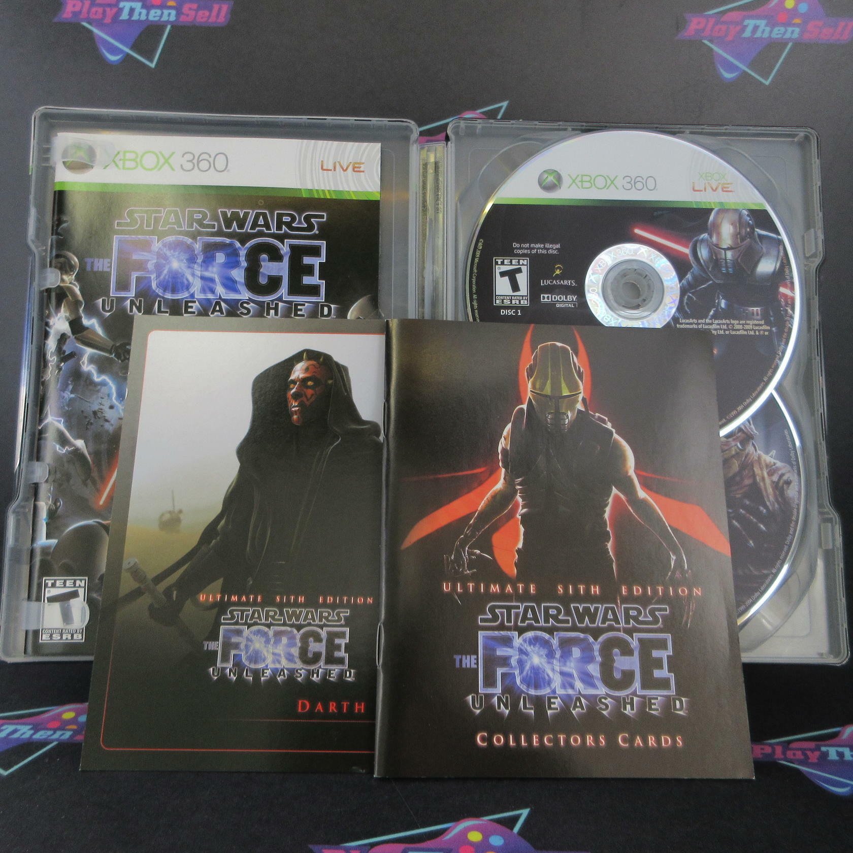 Star Wars The Force Unleashed Ultimate Sith Edition Xbox 360 + Dark Maul Card - Like New
