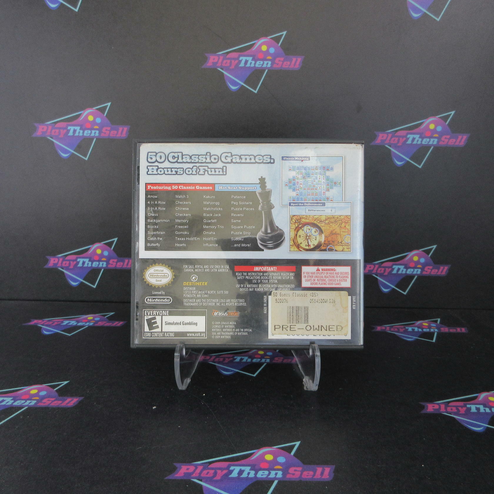 50 Classic Games Nintendo DS AD/DD/CS Complete CIB - Very Good