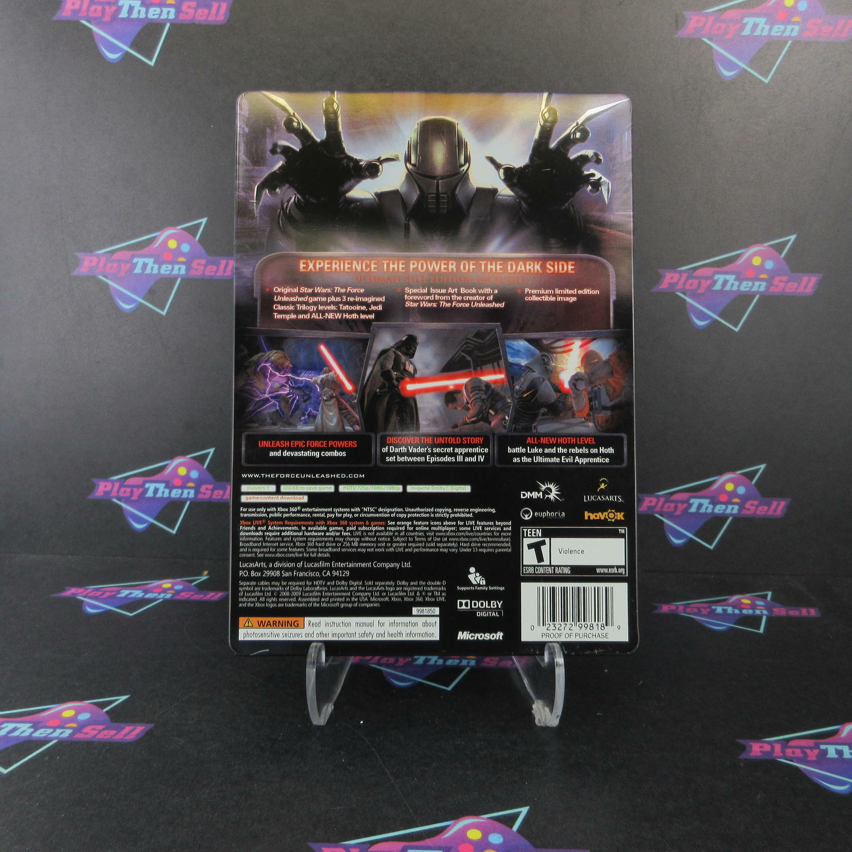 Star Wars The Force Unleashed Ultimate Sith Edition Xbox 360 + Dark Maul Card - Like New