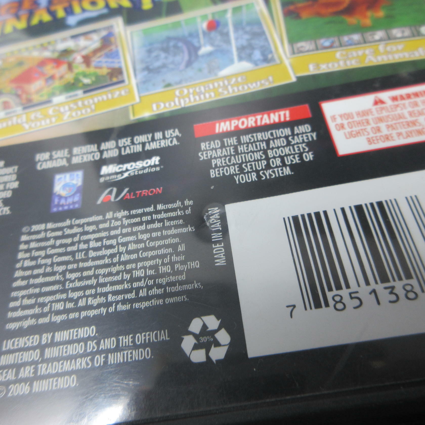 Zoo Tycoon 2 Nintendo DS AD Complete CIB - Very Good