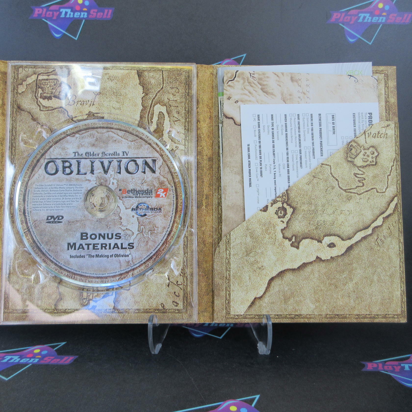 The Elder Scrolls IV Oblivion Collector's Ed Xbox 360 + Reg Card / Map / Guide - Like New
