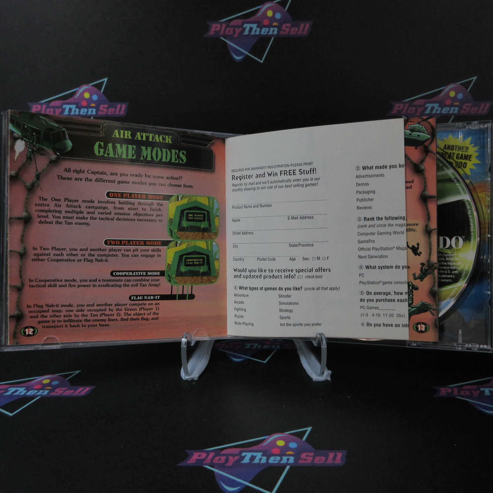 Army Men Air Attack PS1 PlayStation 1 + Reg Card - Like New